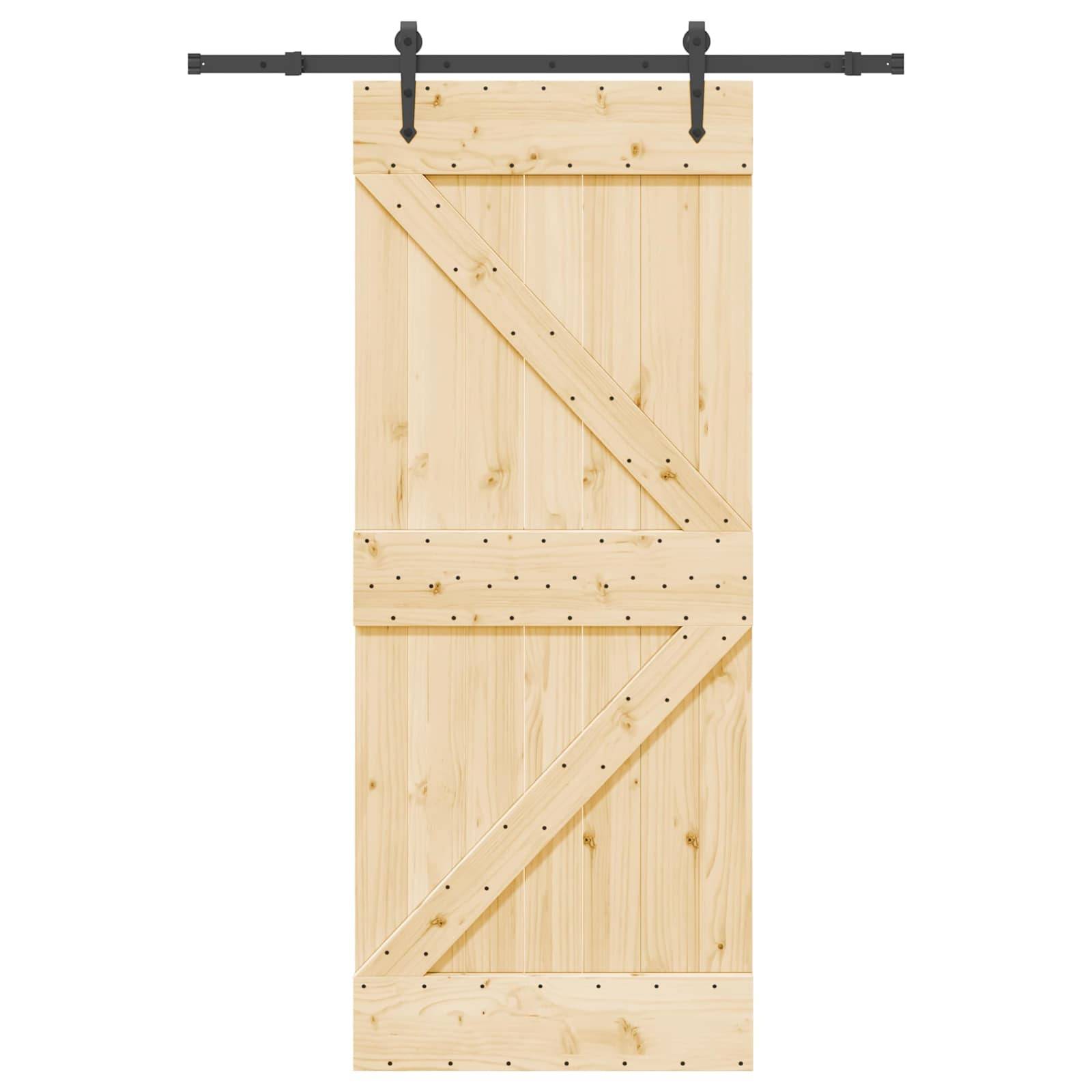 vidaXL Schiebetür NARVIK Natürlich und Schwarz 85 x 210 cm (152,5 cm)