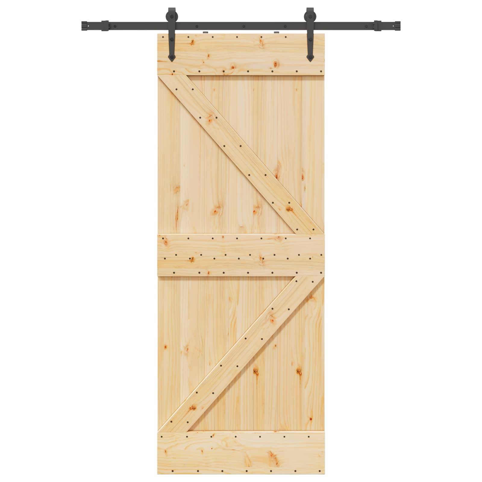 vidaXL Schiebetür NARVIK Natürlich und Schwarz 80 x 210 cm (152,5 cm)
