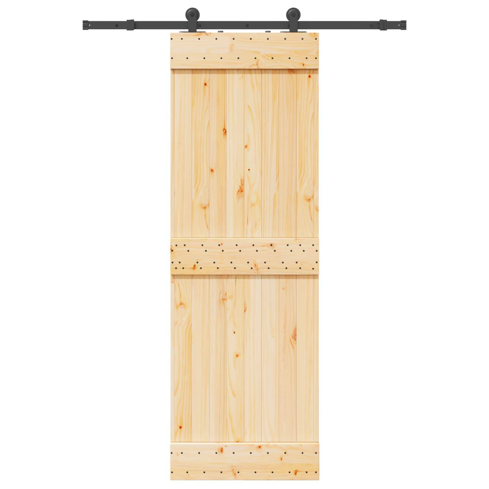 vidaXL Schiebetür NARVIK Natürlich und Schwarz 70 x 210 cm (152,5 cm)