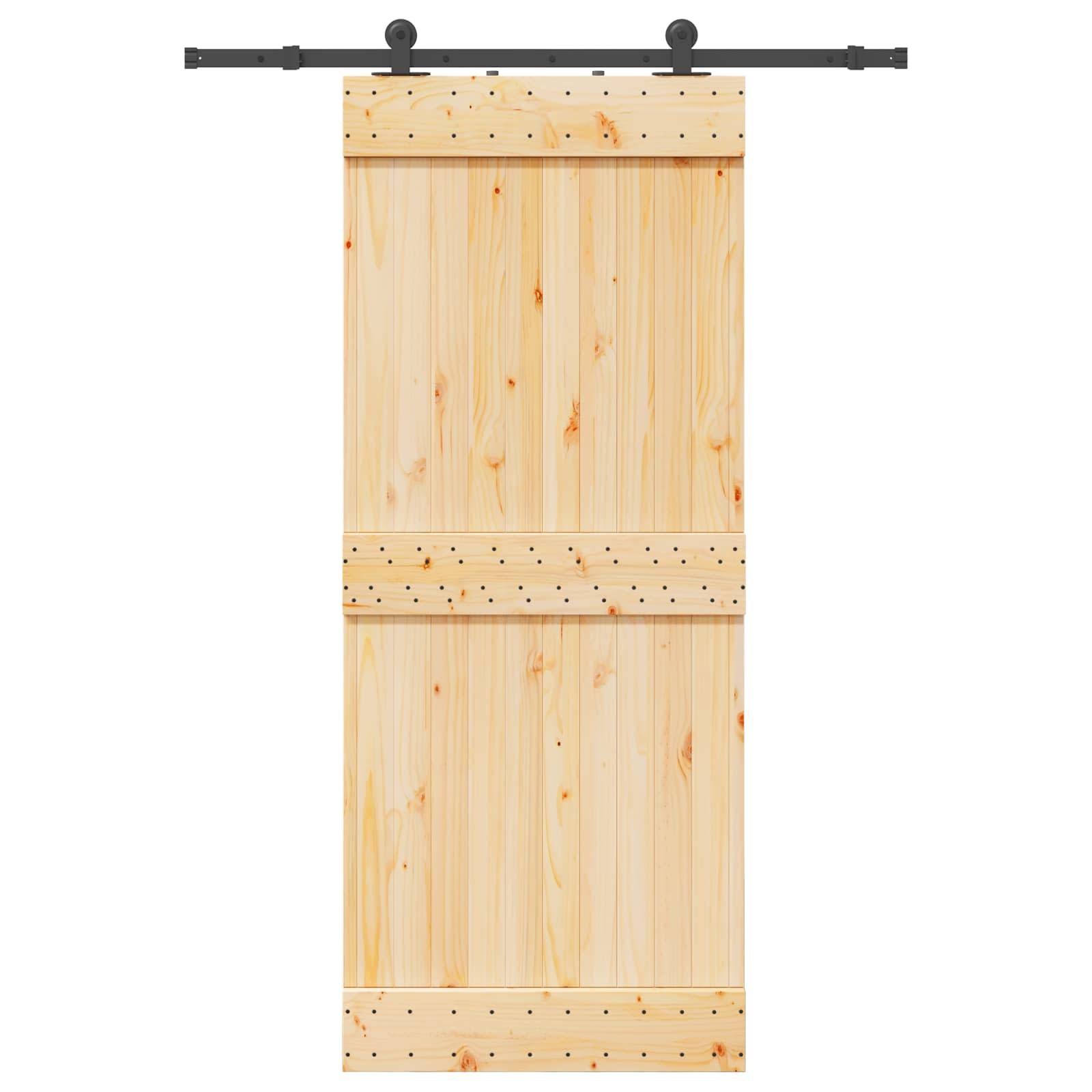 vidaXL Schiebetür NARVIK Natürlich und Schwarz 85 x 210 cm (152,5 cm)