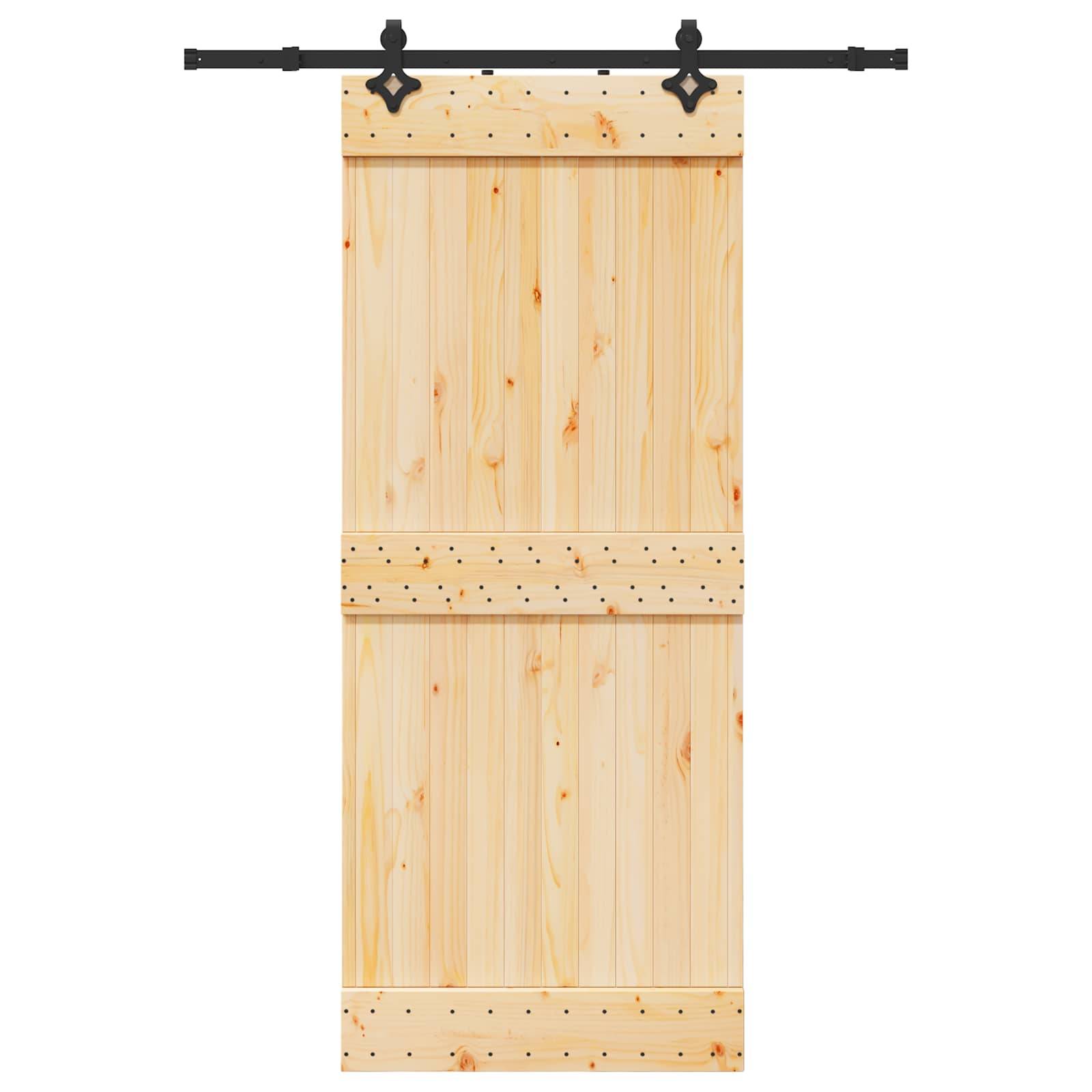 vidaXL Schiebetür NARVIK Natürlich und Schwarz 85 x 210 cm (152,5 cm)