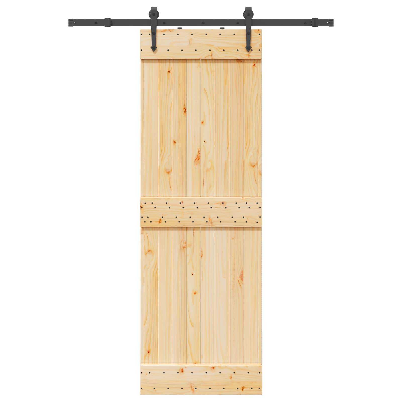 vidaXL Schiebetür NARVIK Natürlich und Schwarz 70 x 210 cm (152,5 cm)