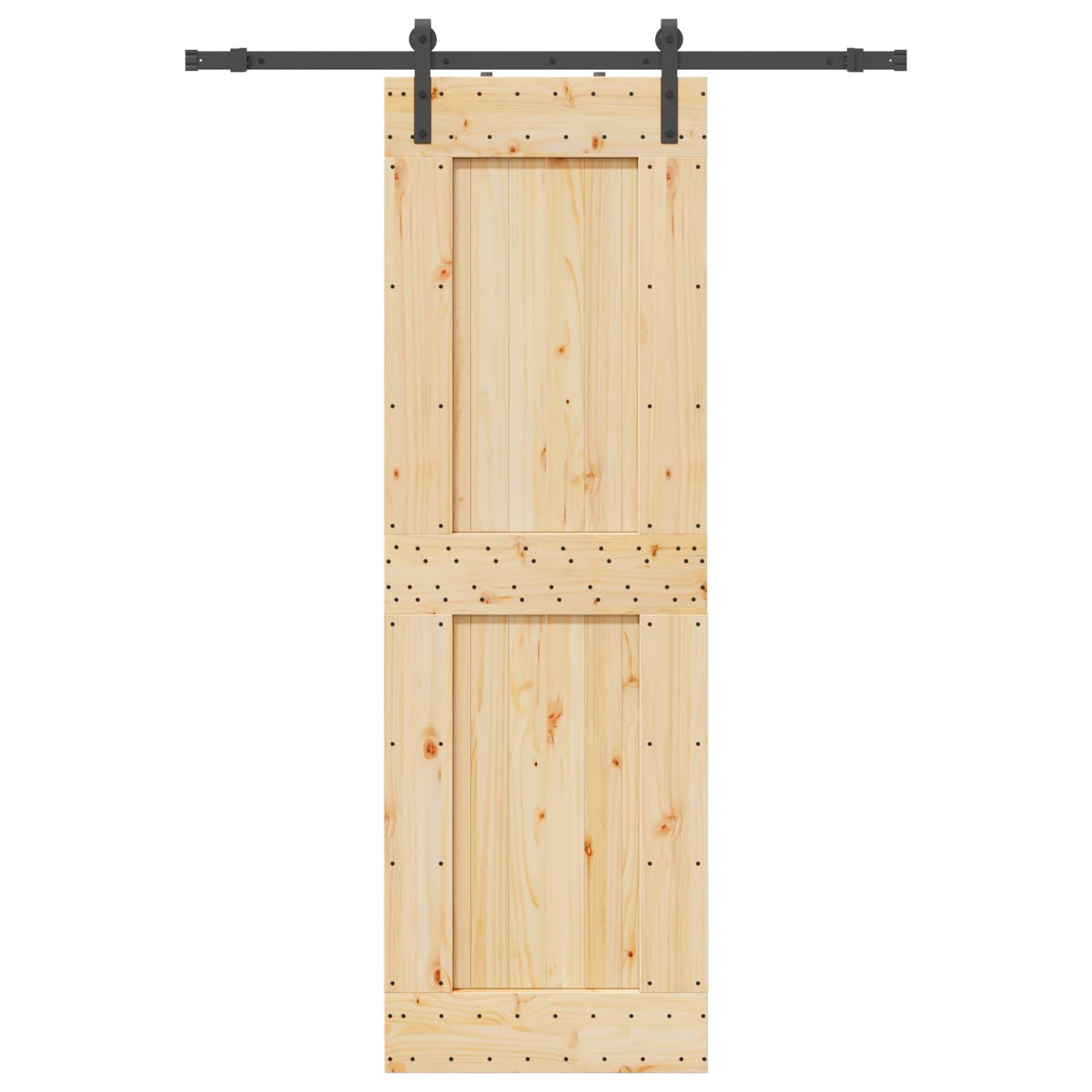 vidaXL Schiebetür NARVIK Natürlich und Schwarz 70 x 210 cm (152,5 cm)