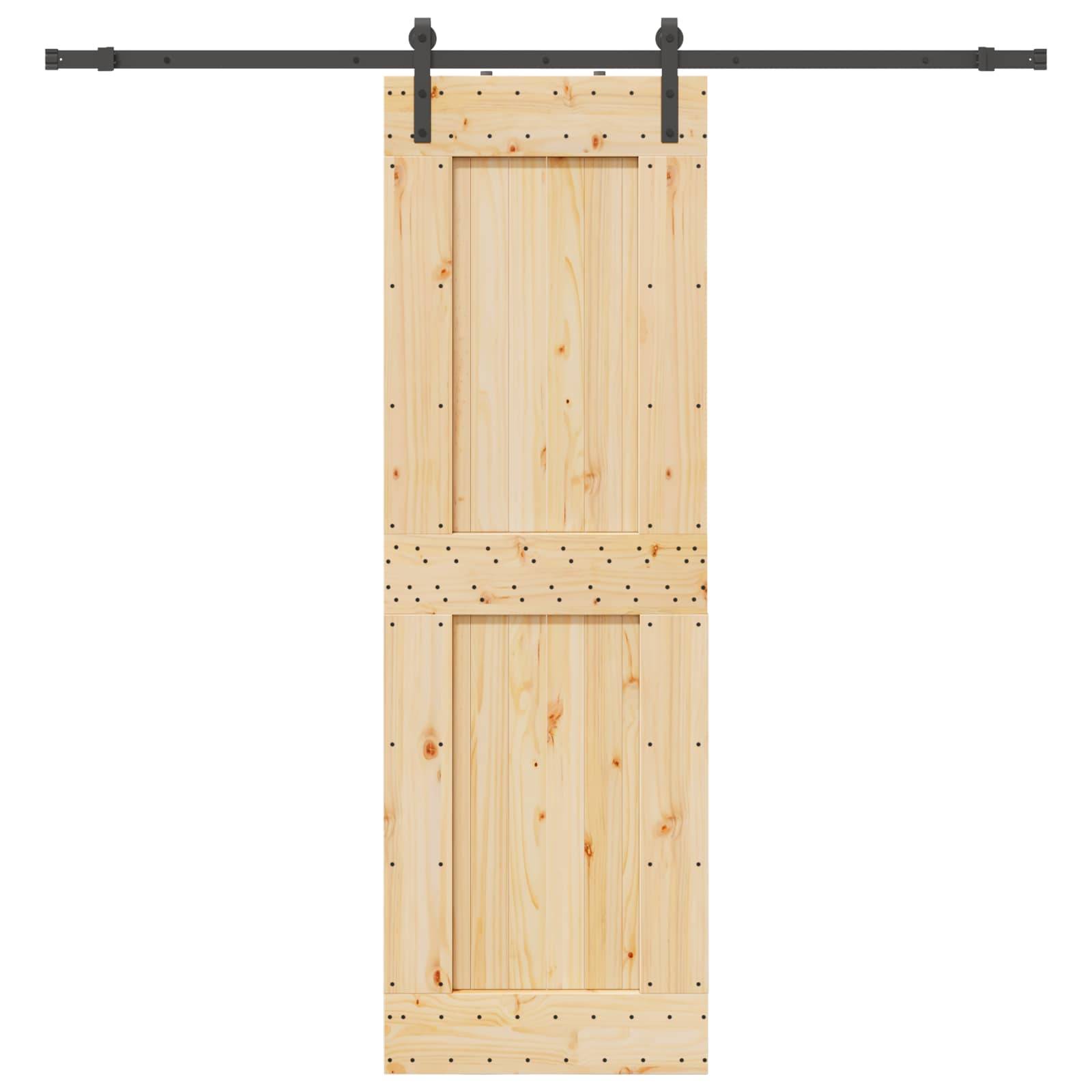 vidaXL Schiebetür NARVIK Natürlich und Schwarz 70 x 210 cm (213,5 cm)
