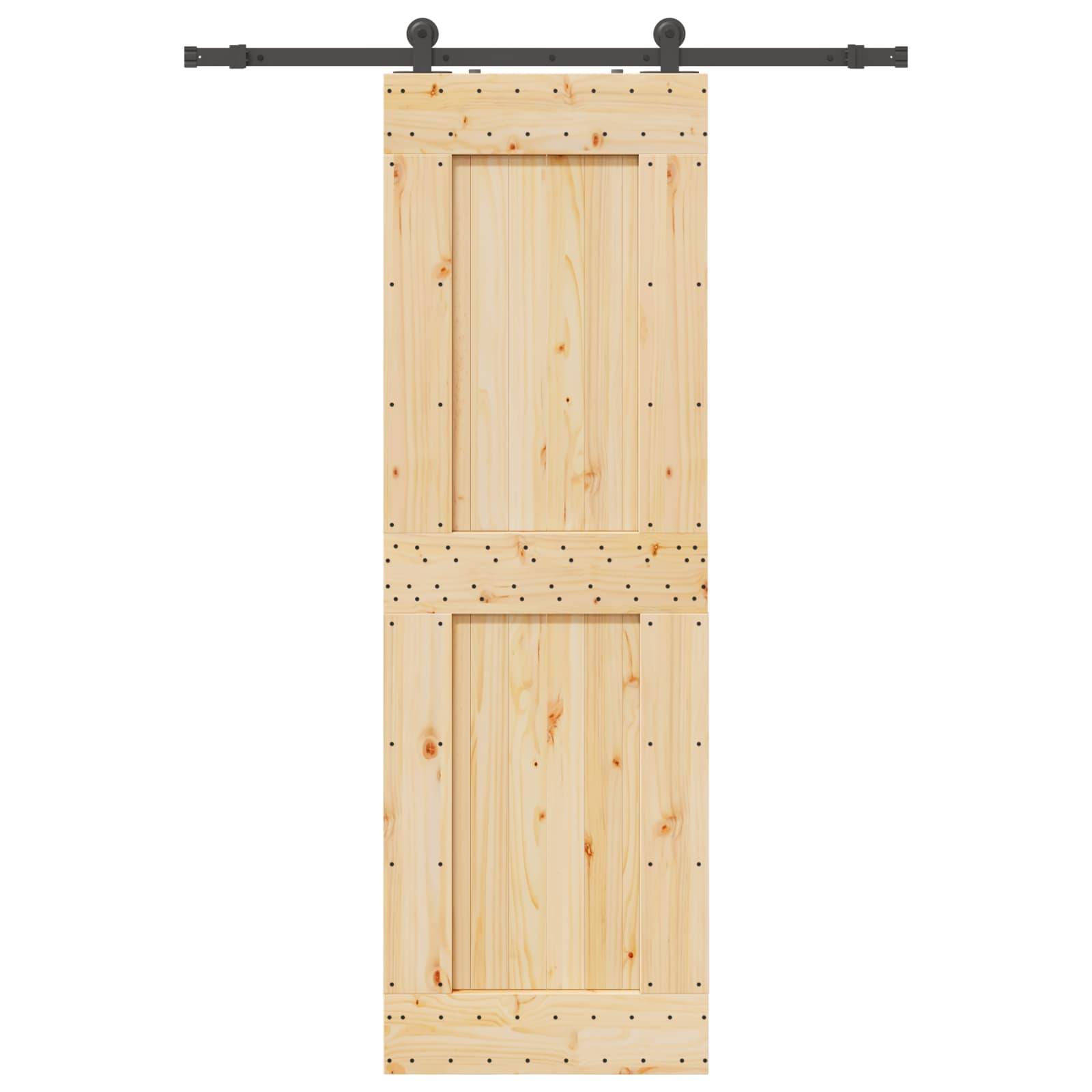 vidaXL Schiebetür NARVIK Natürlich und Schwarz 70 x 210 cm (152,5 cm)