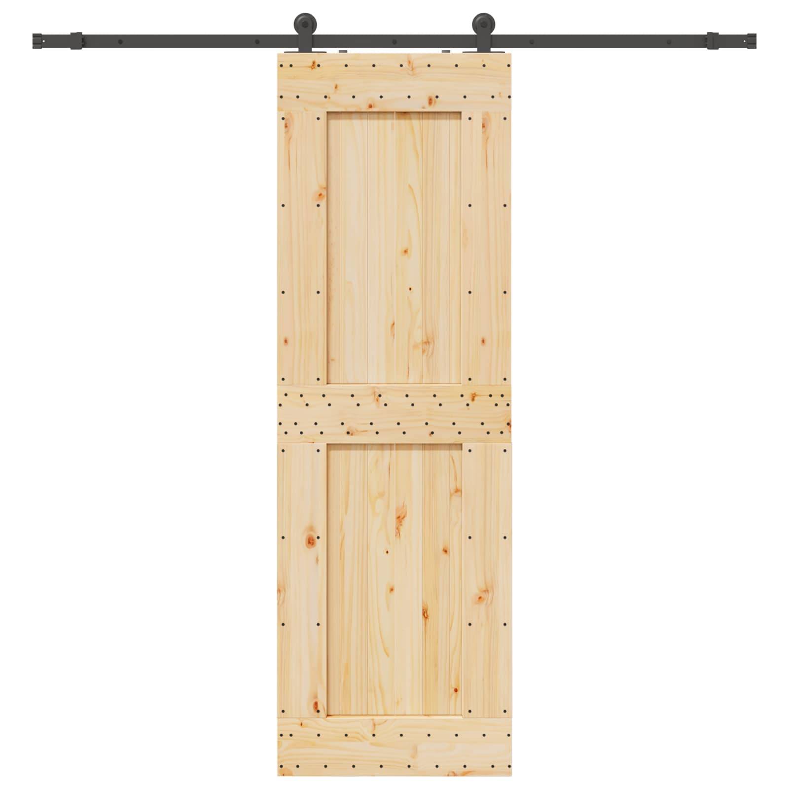 vidaXL Schiebetür NARVIK Natürlich und Schwarz 70 x 210 cm (213,5 cm)