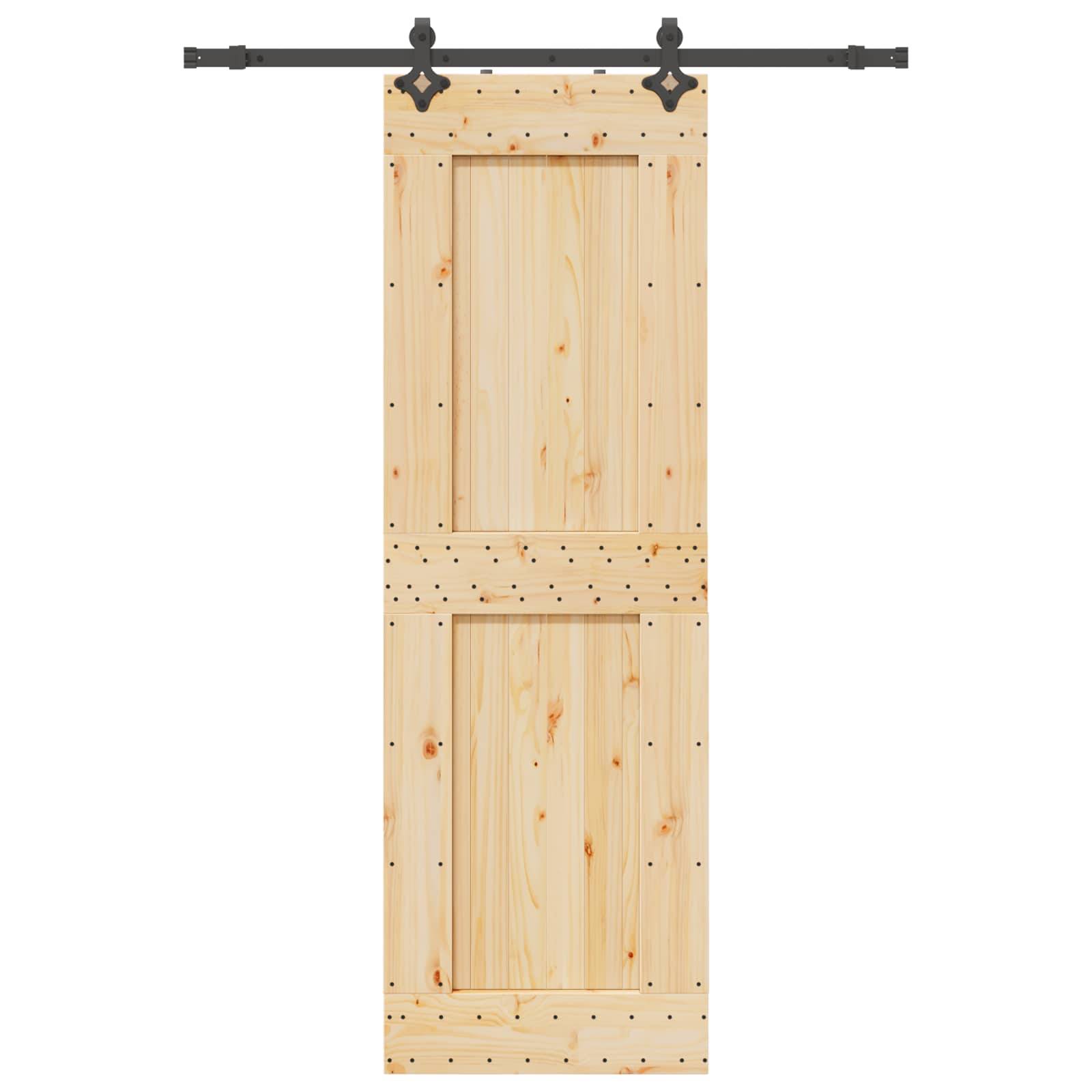 vidaXL Schiebetür NARVIK Natürlich und Schwarz 70 x 210 cm (152,5 cm)