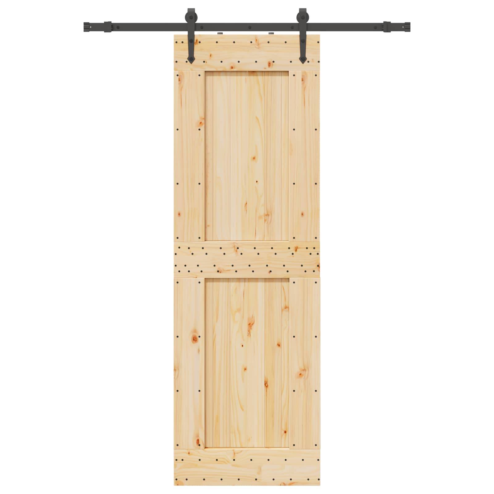 vidaXL Schiebetür NARVIK Natürlich und Schwarz 70 x 210 cm (152,5 cm)