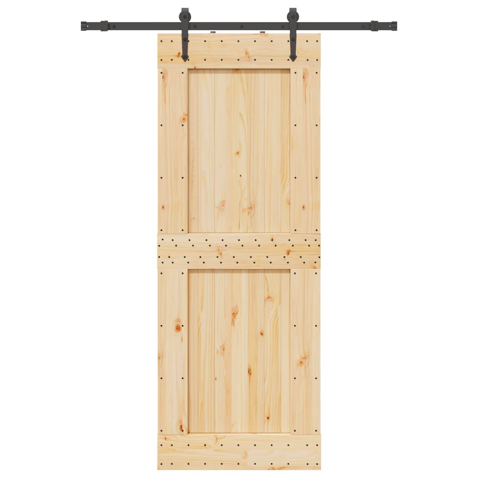 vidaXL Schiebetür NARVIK Natürlich und Schwarz 85 x 210 cm (152,5 cm)