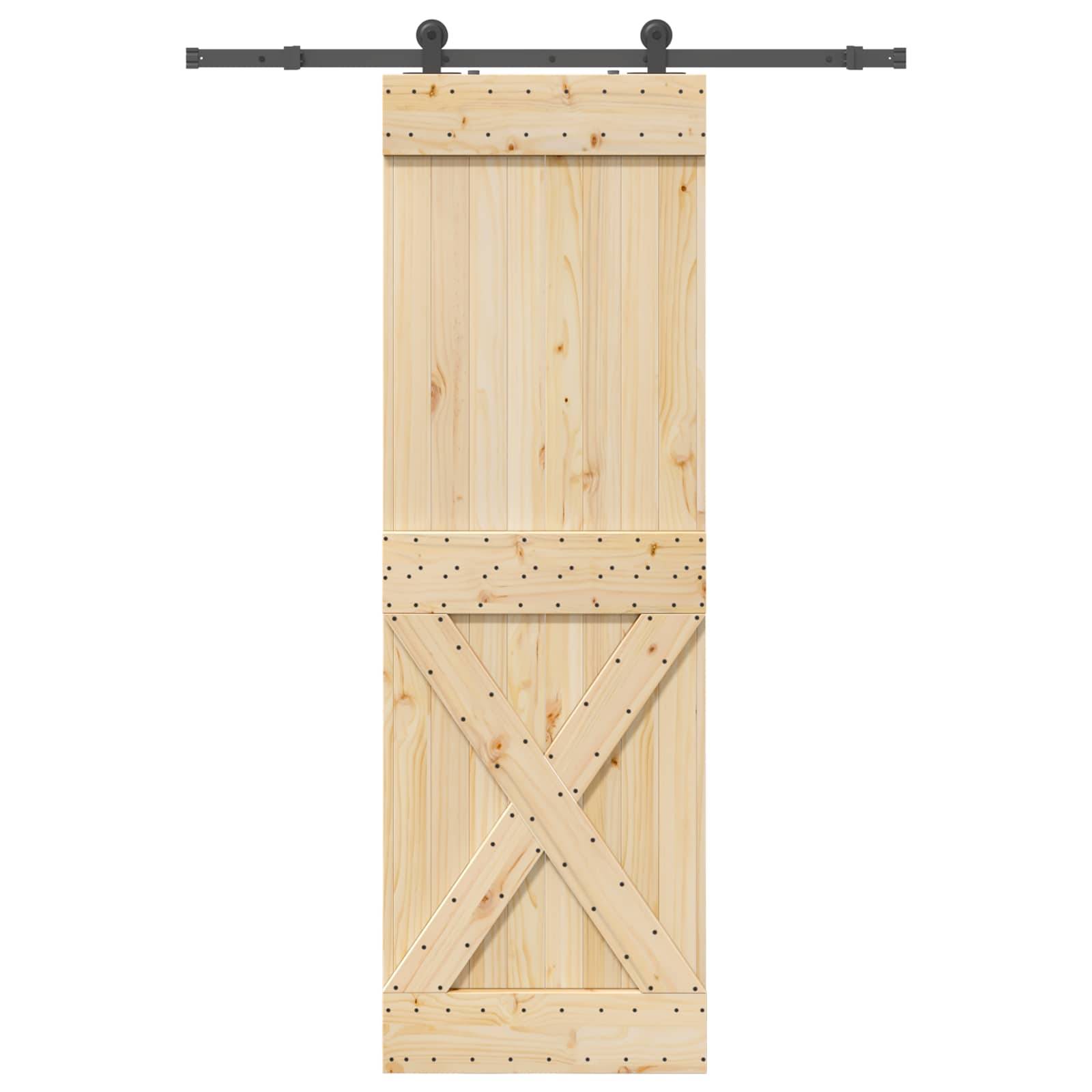 vidaXL Schiebetür NARVIK Natürlich und Schwarz 70 x 210 cm (152,5 cm)