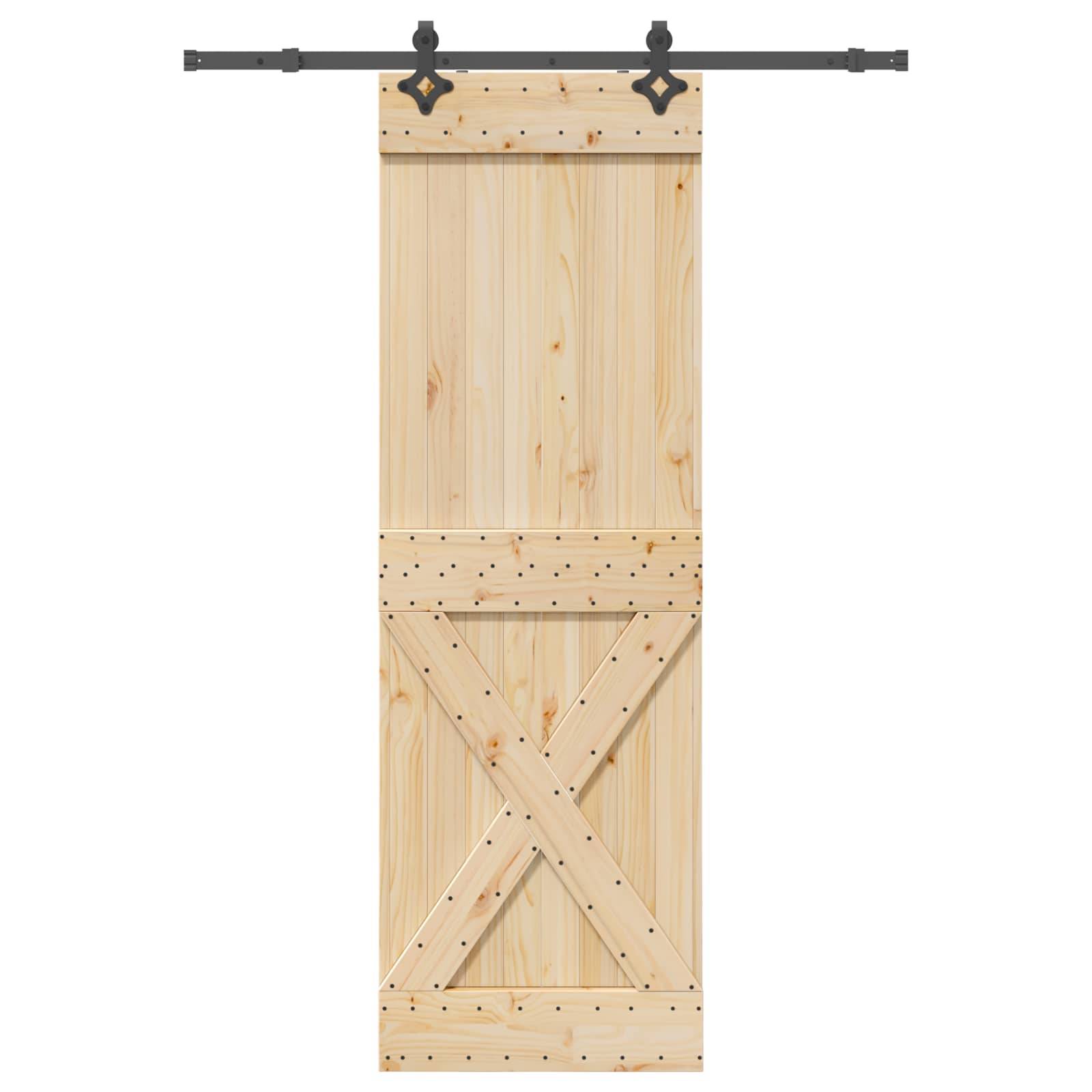 vidaXL Schiebetür NARVIK Natürlich und Schwarz 70 x 210 cm (152,5 cm)