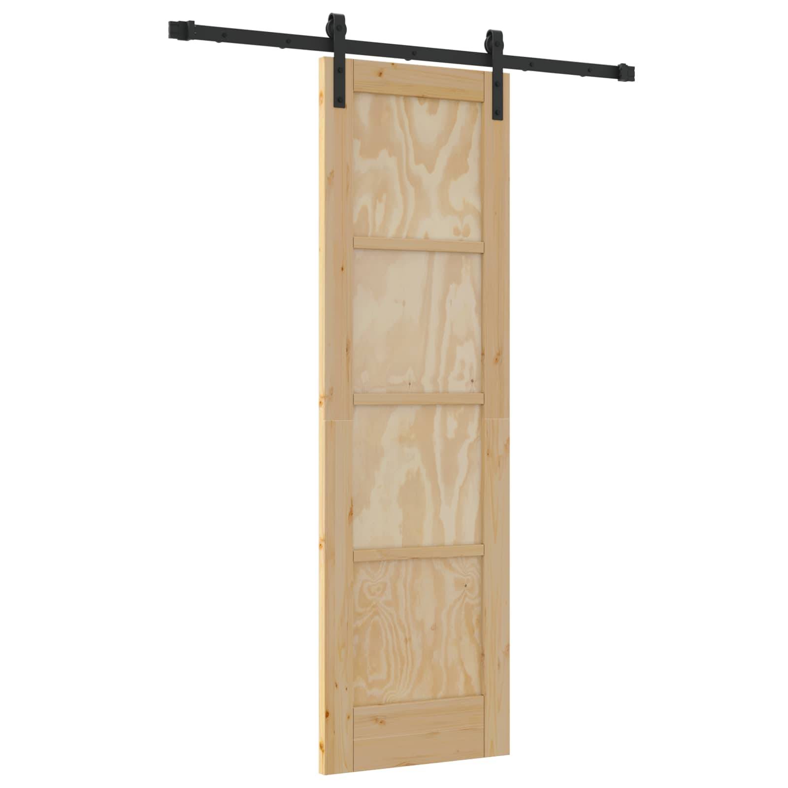 vidaXL Schiebetür Natur 61 x 198,5 cm Massives Kiefernholz