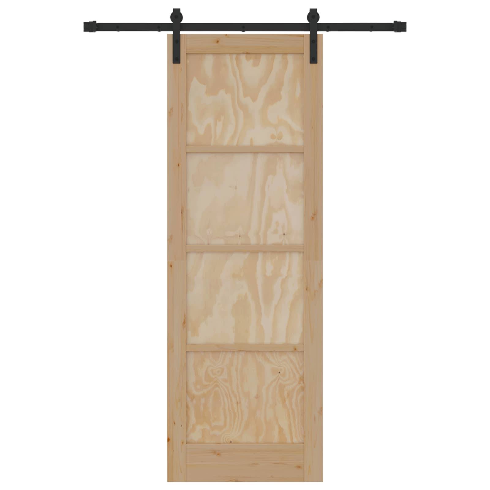 vidaXL Schiebetür Natur 73,5 x 211 cm Massives Kiefernholz