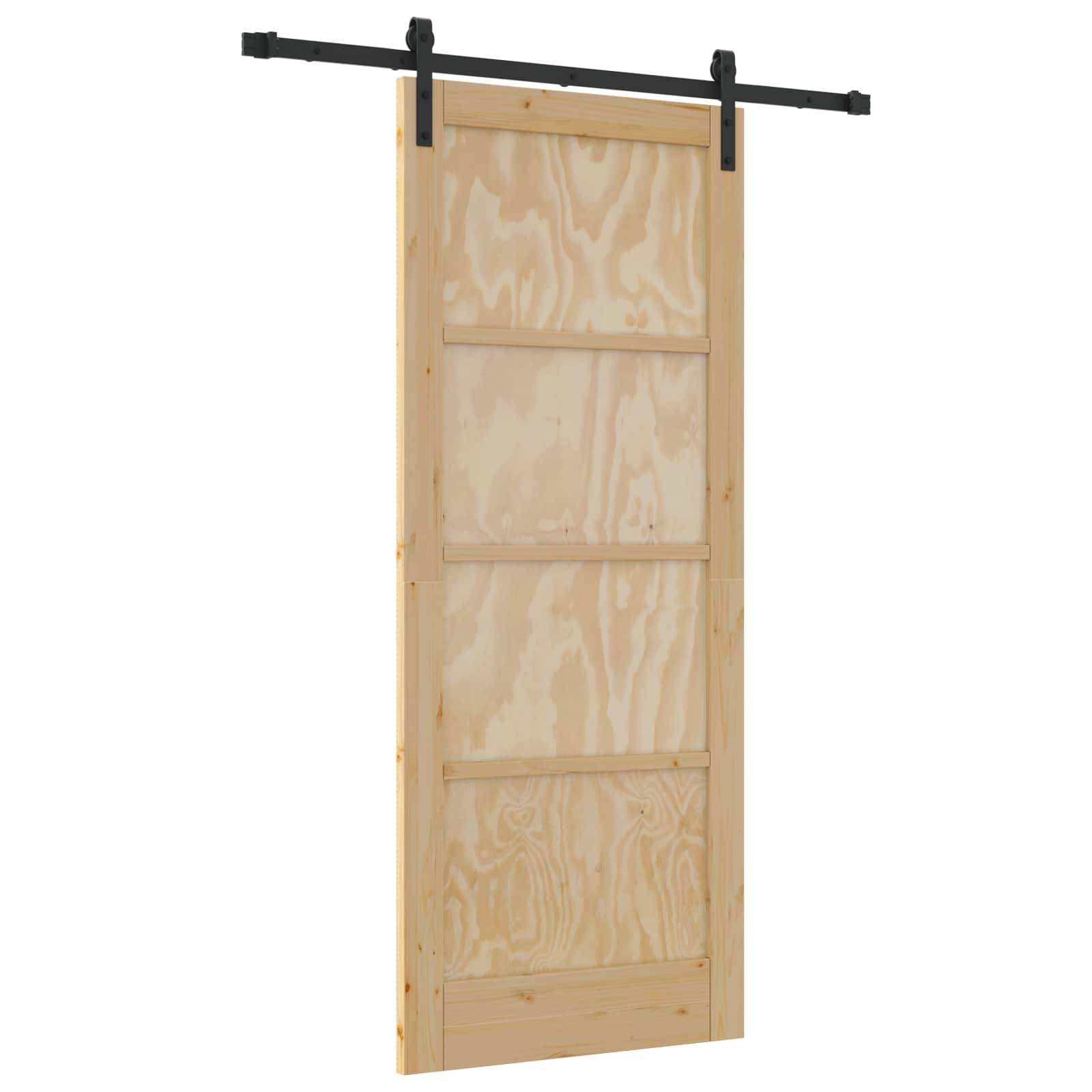 vidaXL Schiebetür Natur 83 x 202 cm Massives Kiefernholz