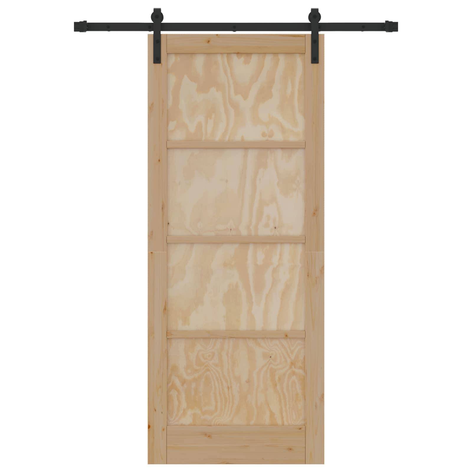 vidaXL Schiebetür Natur 83 x 202 cm Massives Kiefernholz