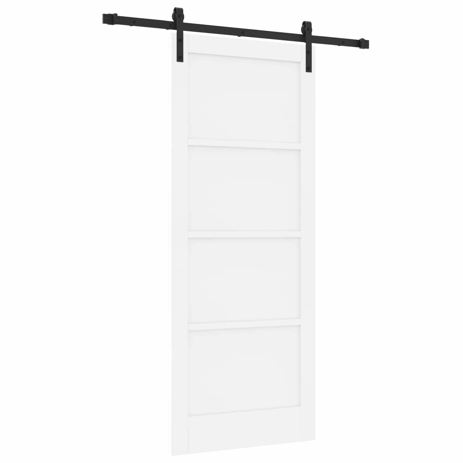 vidaXL Schiebetür Weiß 83 x 202 cm Massives Kiefernholz