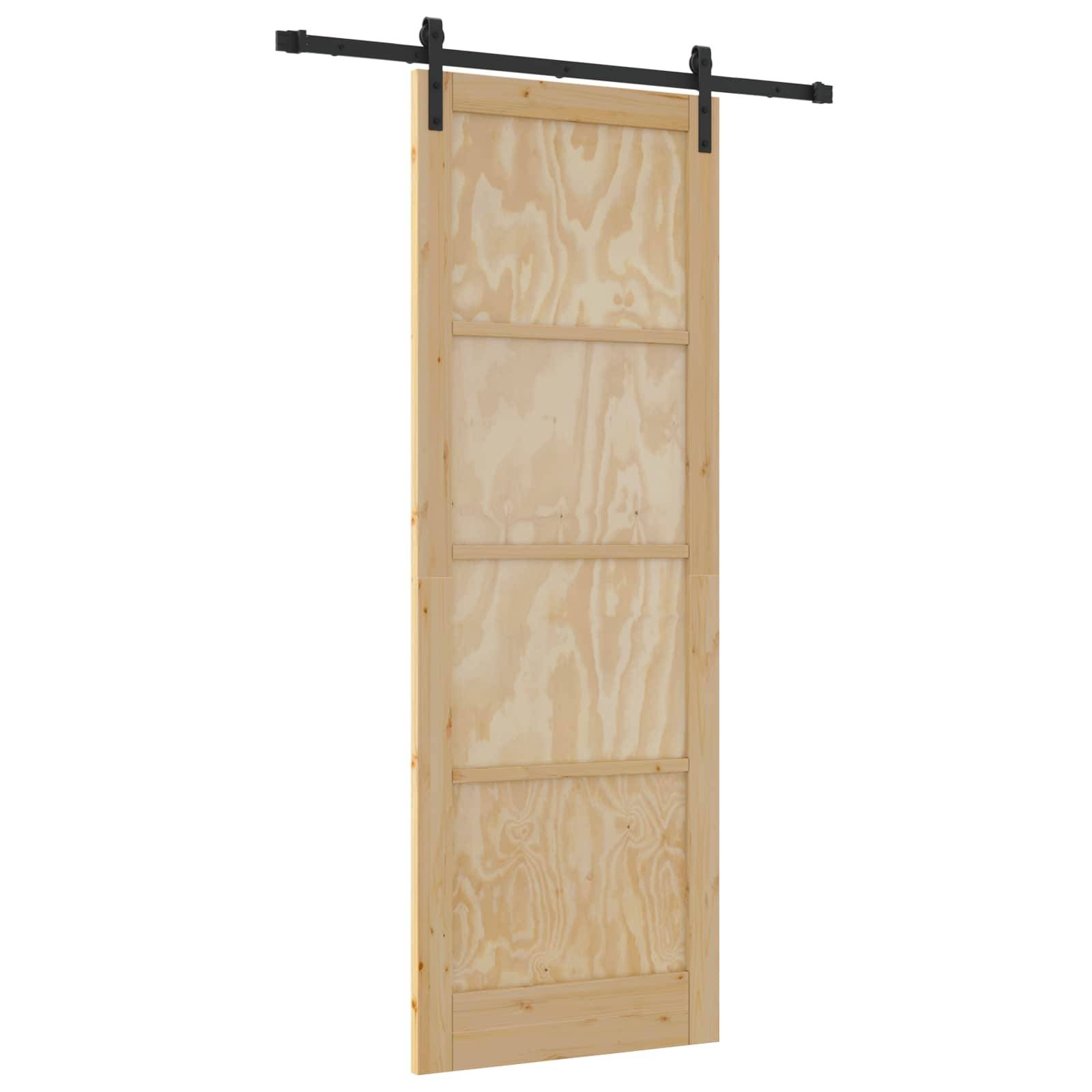 vidaXL Schiebetür Natur 83 x 232 cm Massives Kiefernholz