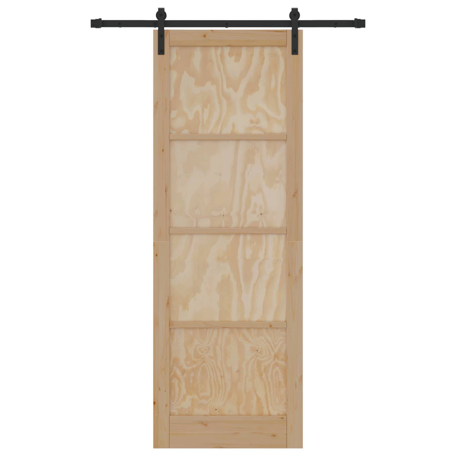 vidaXL Schiebetür Natur 83 x 232 cm Massives Kiefernholz