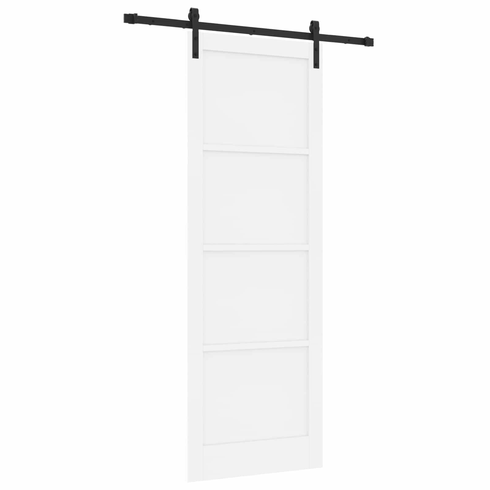 vidaXL Schiebetür Weiß 83 x 232 cm Massives Kiefernholz