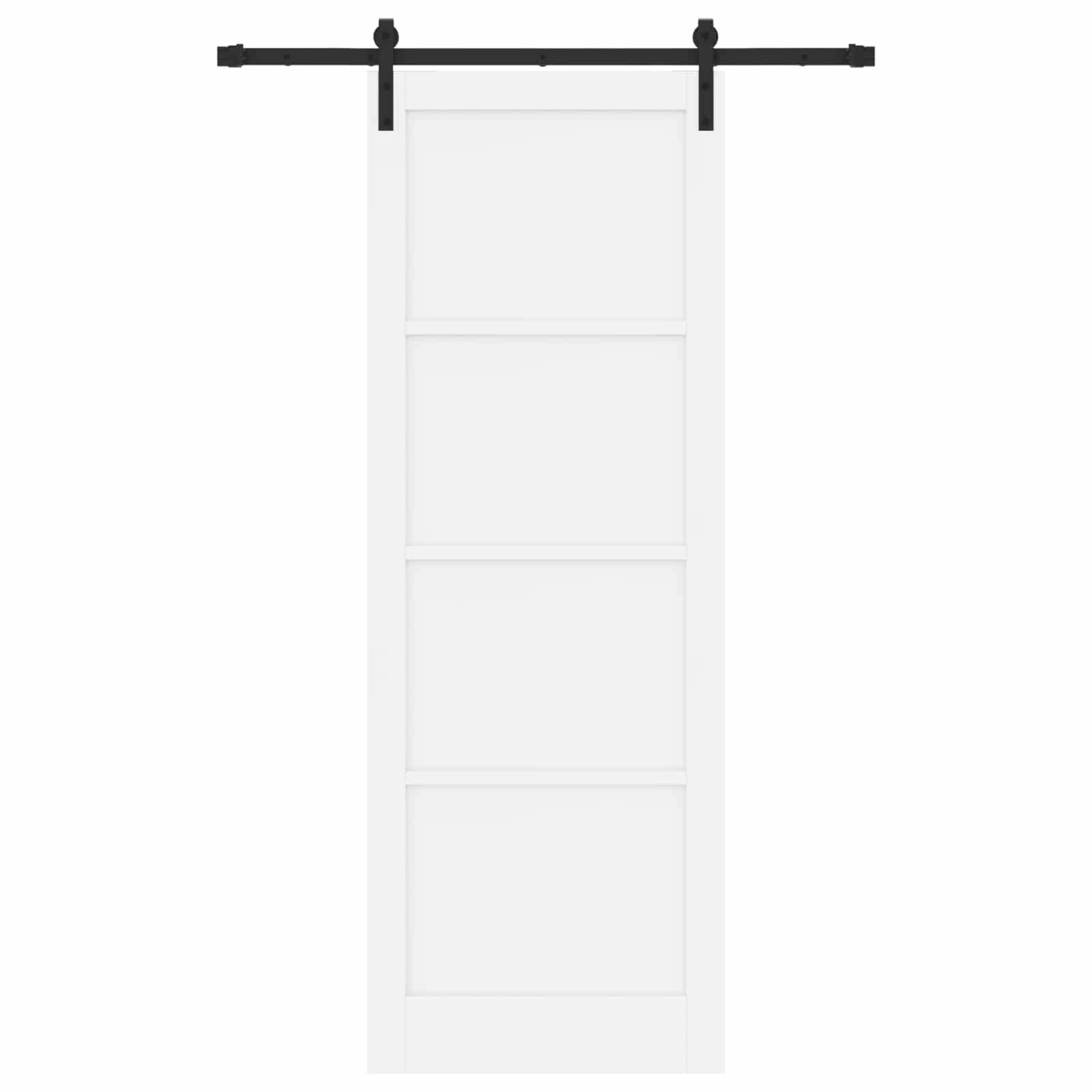 vidaXL Schiebetür Weiß 83 x 232 cm Massives Kiefernholz