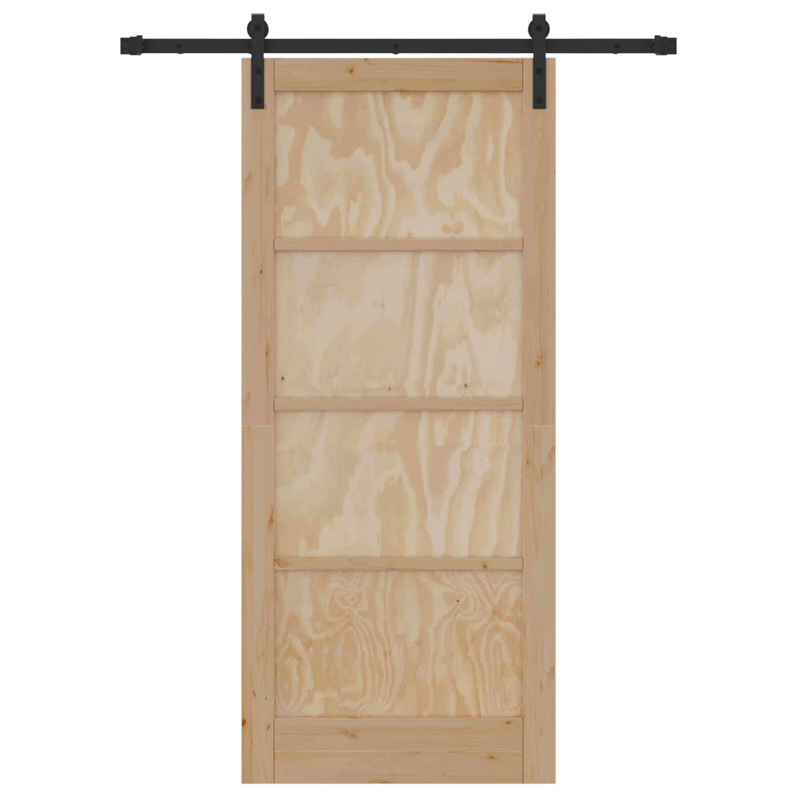 vidaXL Schiebetür Natur 86 x 198,5 cm Massives Kiefernholz