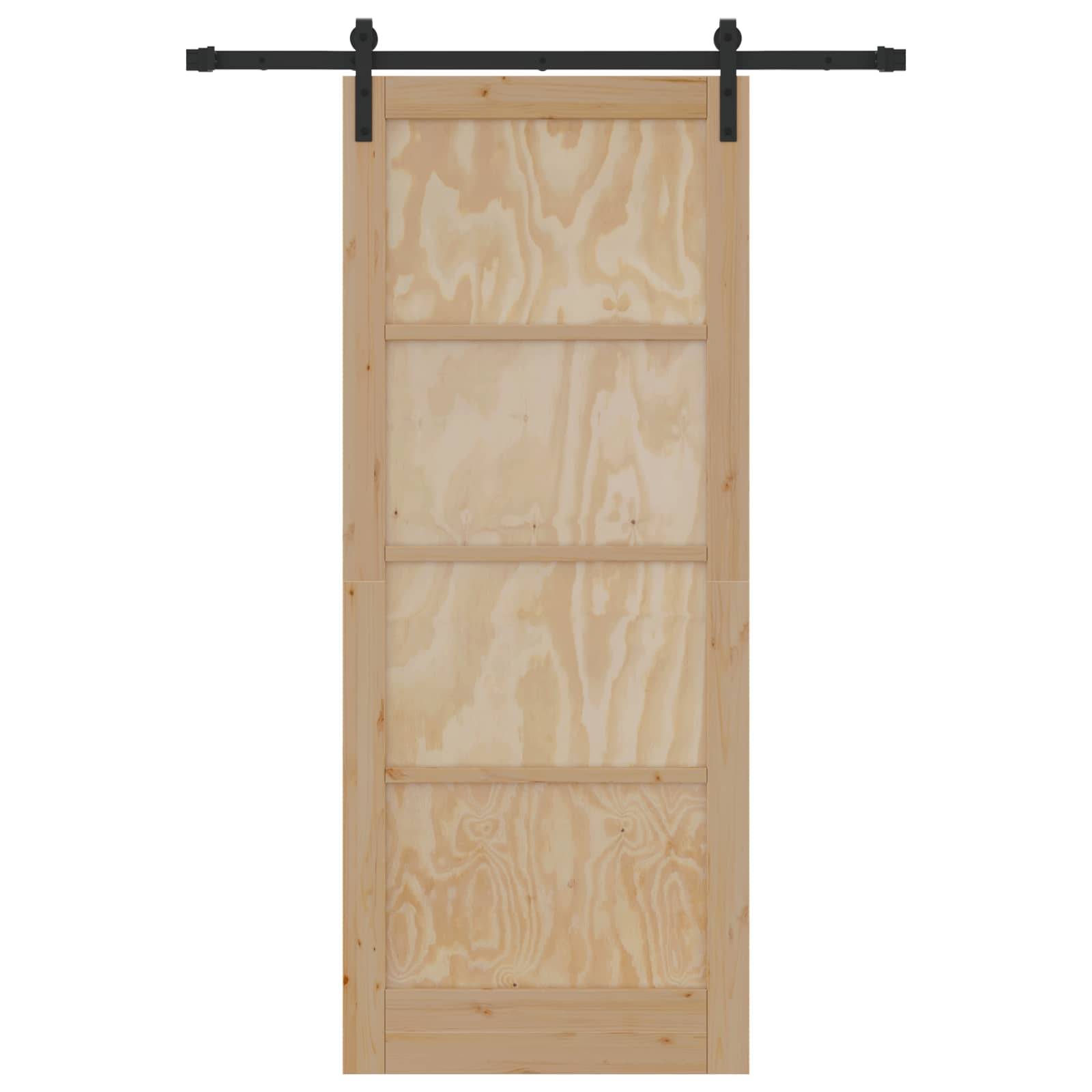 vidaXL Schiebetür Natur 86 x 211 cm Massives Kiefernholz