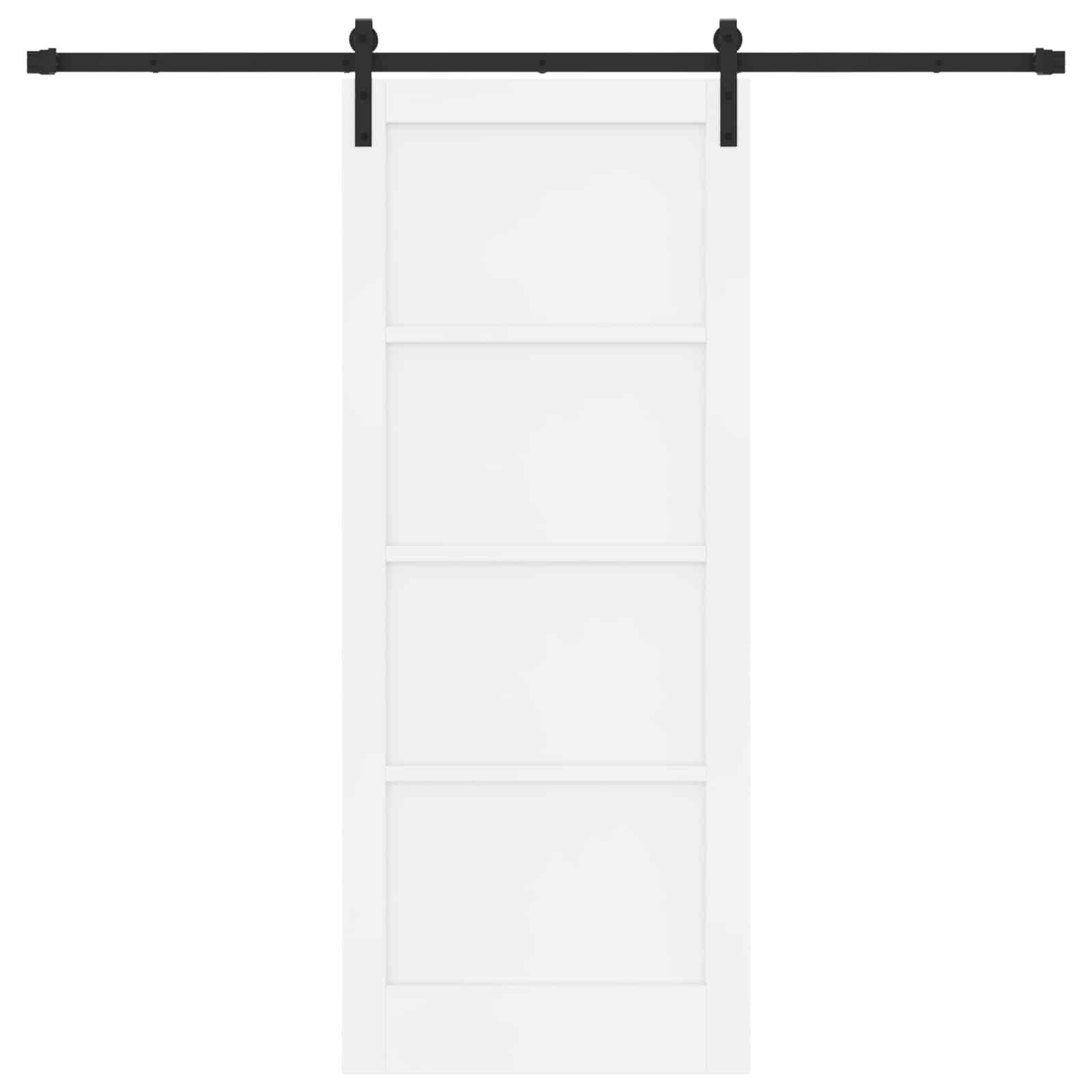 vidaXL Schiebetür Weiß 83 x 202 cm Massives Kiefernholz