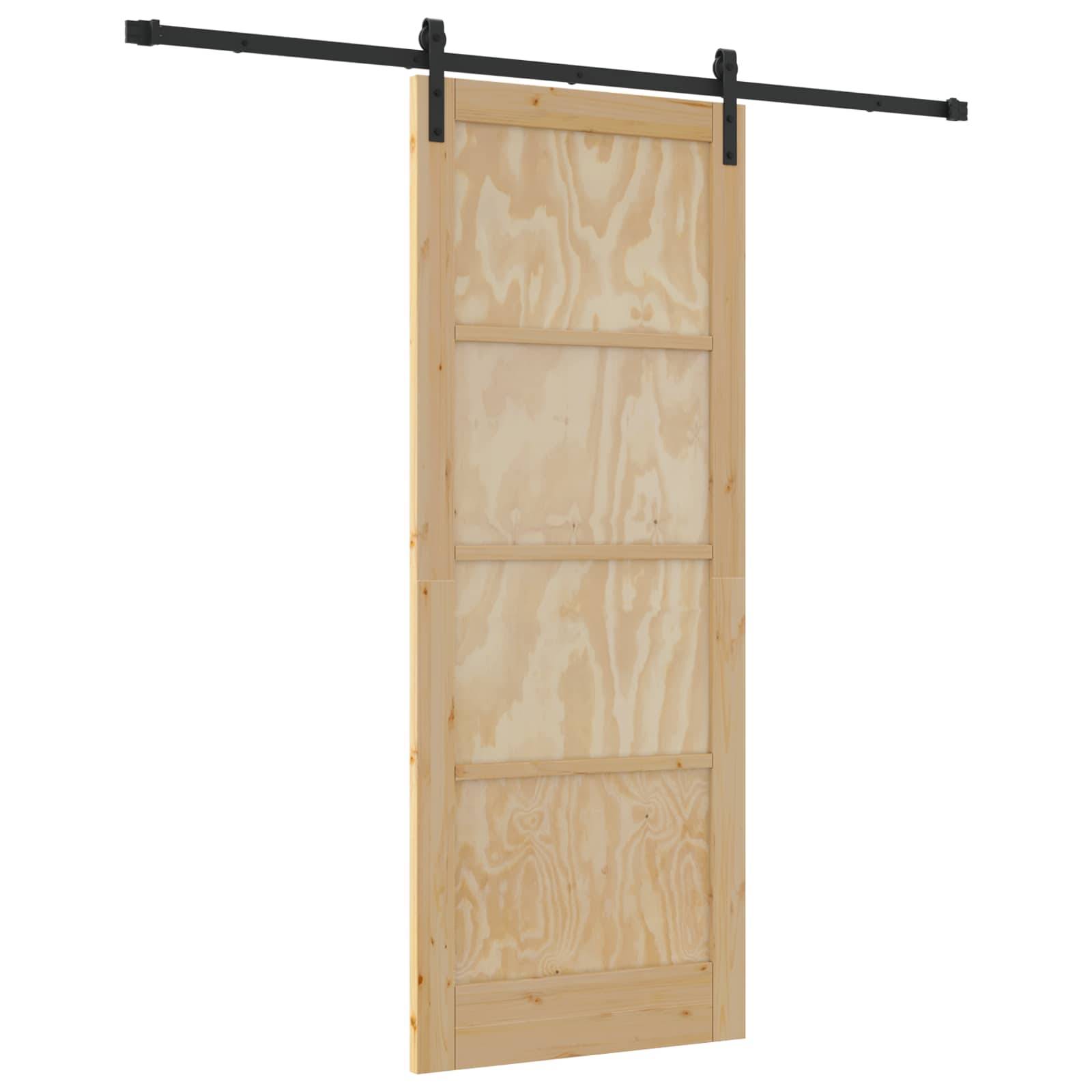 vidaXL Schiebetür Natur 83 x 211 cm Massives Kiefernholz