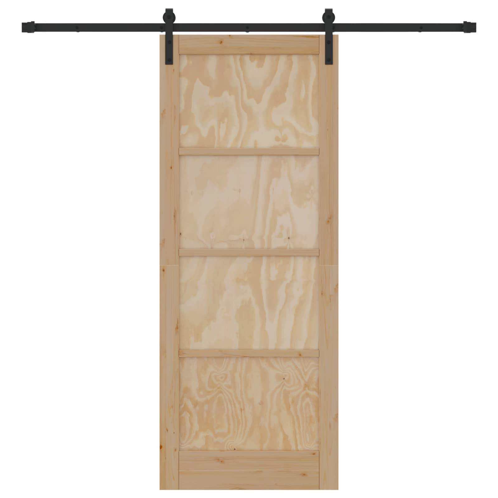 vidaXL Schiebetür Natur 83 x 211 cm Massives Kiefernholz