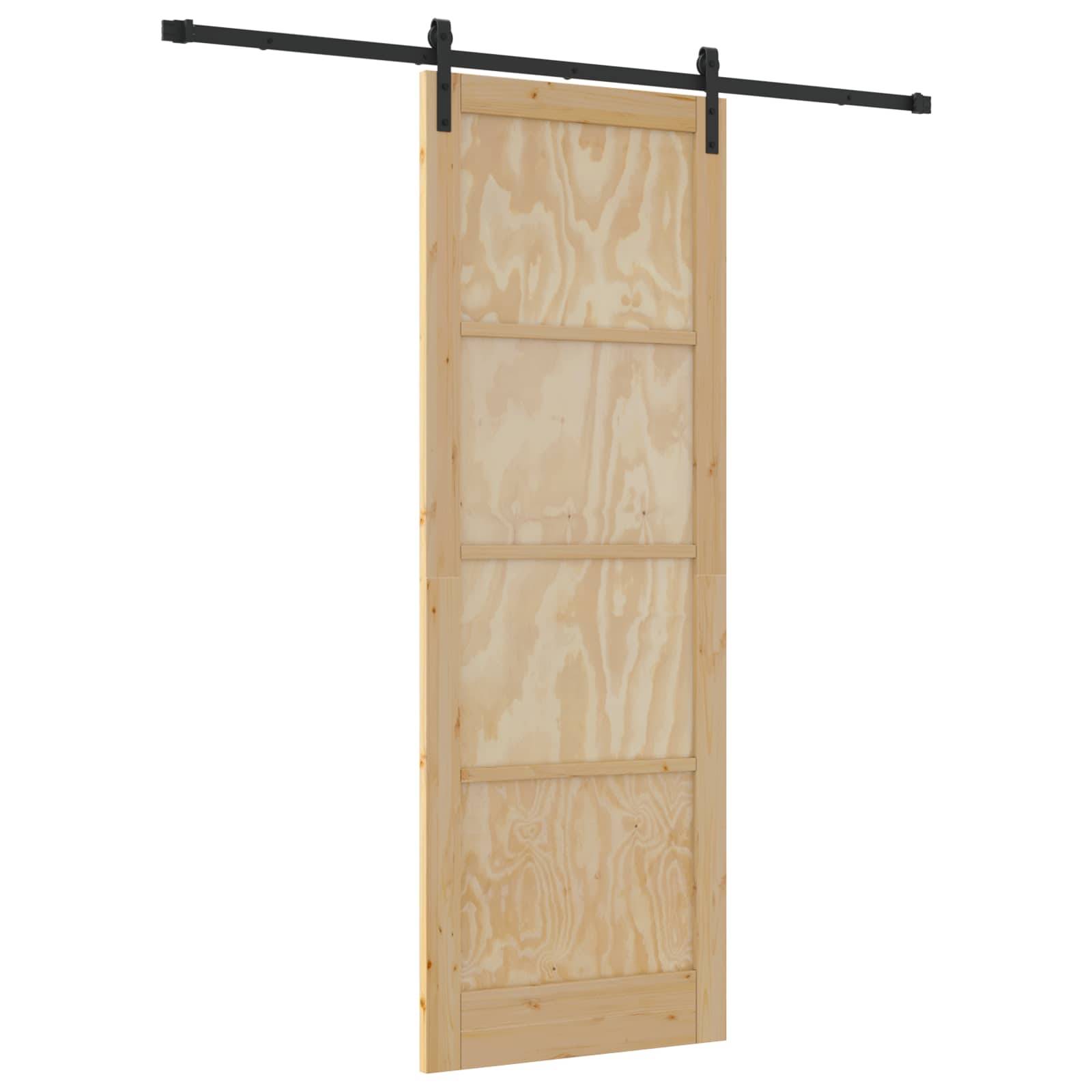 vidaXL Schiebetür Natur 83 x 232 cm Massives Kiefernholz