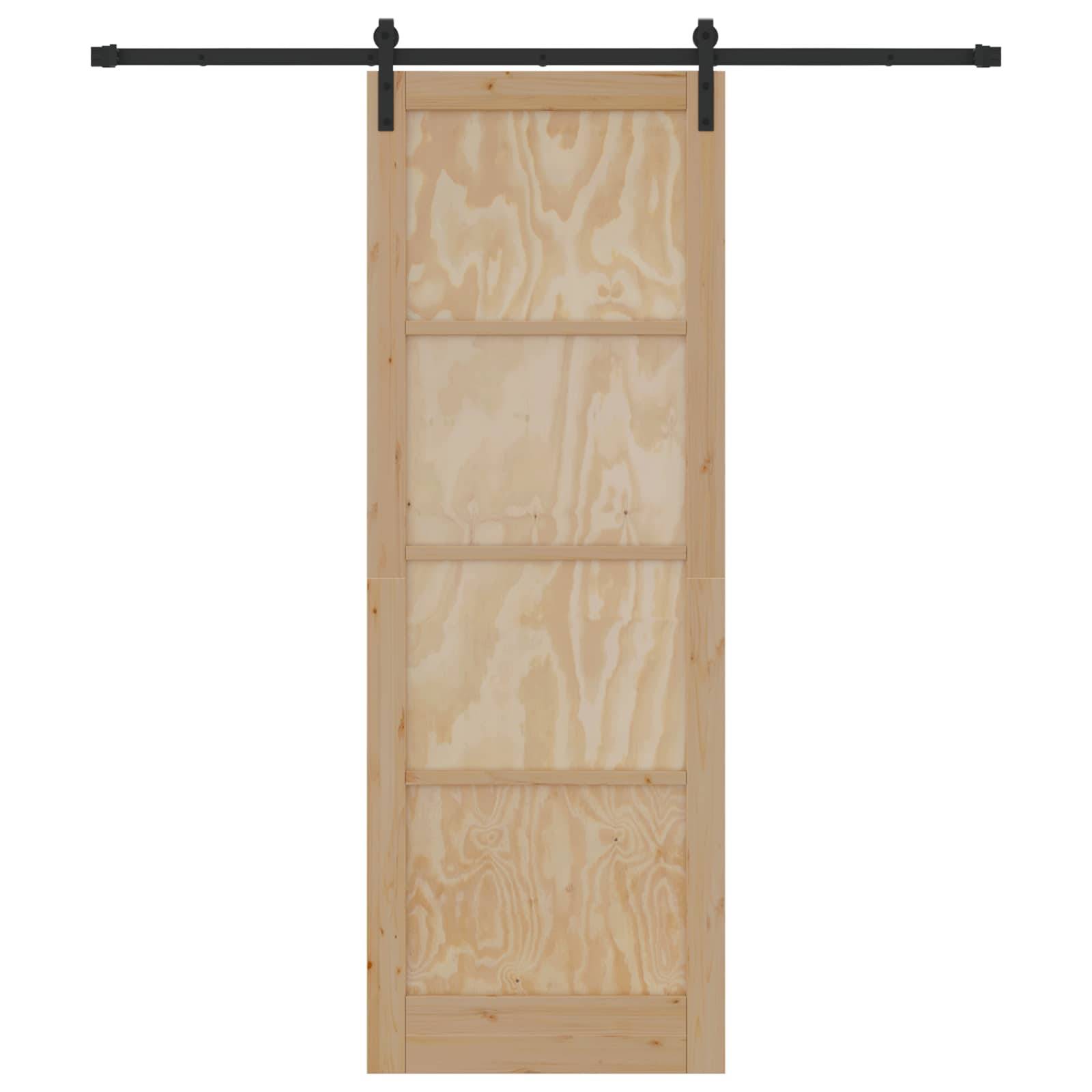 vidaXL Schiebetür Natur 83 x 232 cm Massives Kiefernholz