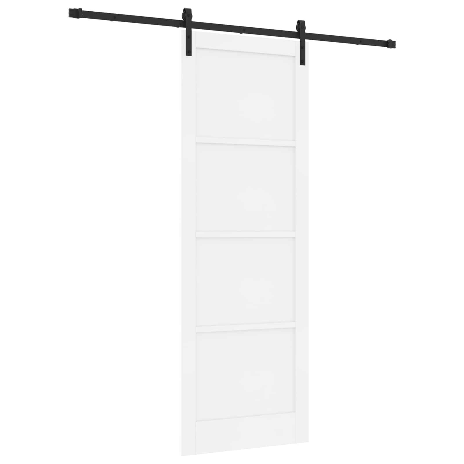 vidaXL Schiebetür Weiß 83 x 232 cm Massives Kiefernholz