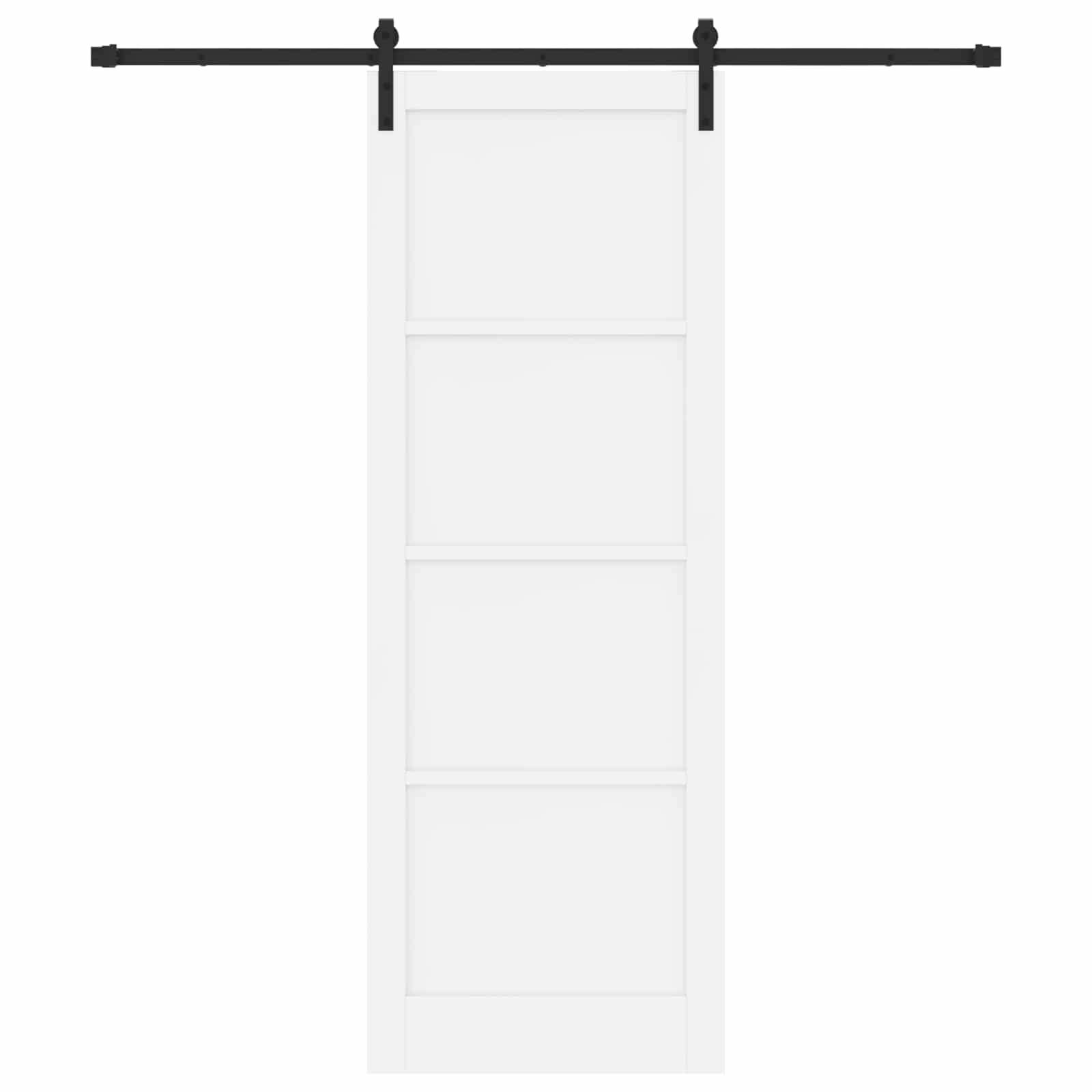 vidaXL Schiebetür Weiß 83 x 232 cm Massives Kiefernholz