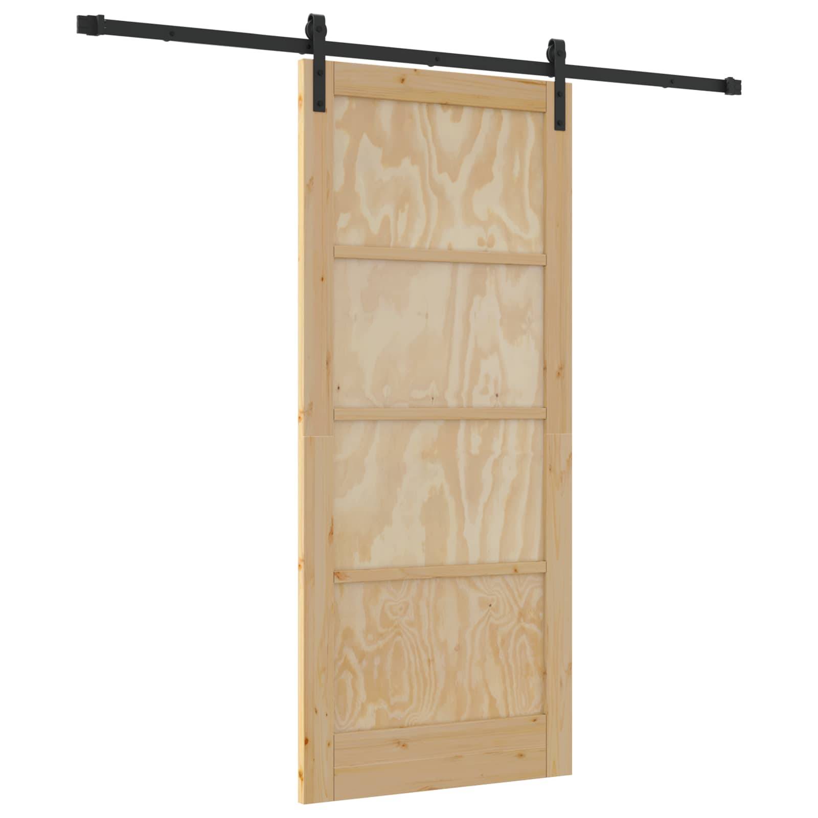 vidaXL Schiebetür Natur 86 x 198,5 cm Massives Kiefernholz