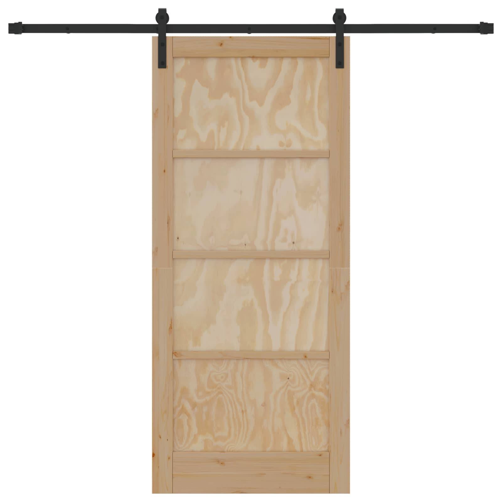vidaXL Schiebetür Natur 86 x 198,5 cm Massives Kiefernholz