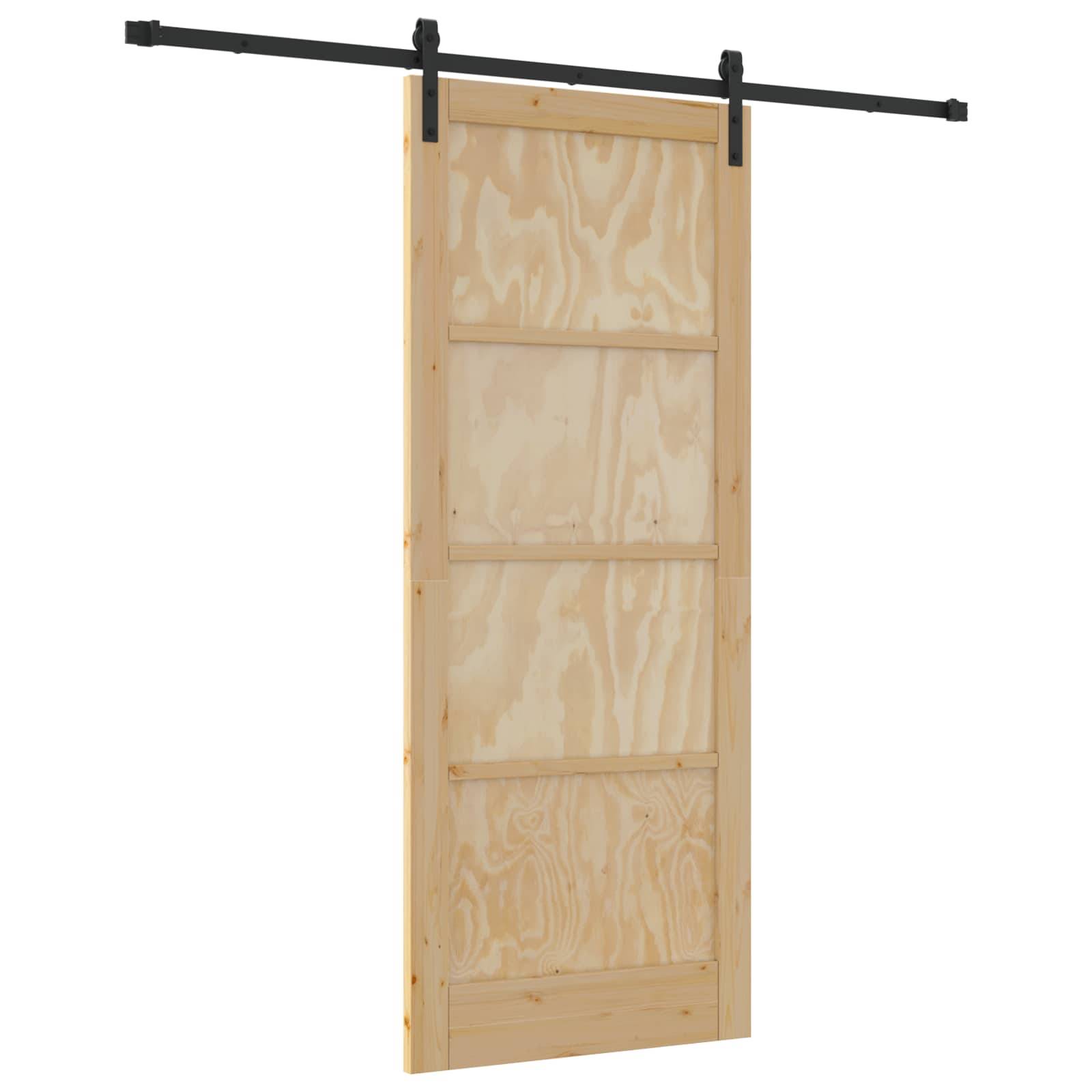 vidaXL Schiebetür Natur 86 x 211 cm Massives Kiefernholz