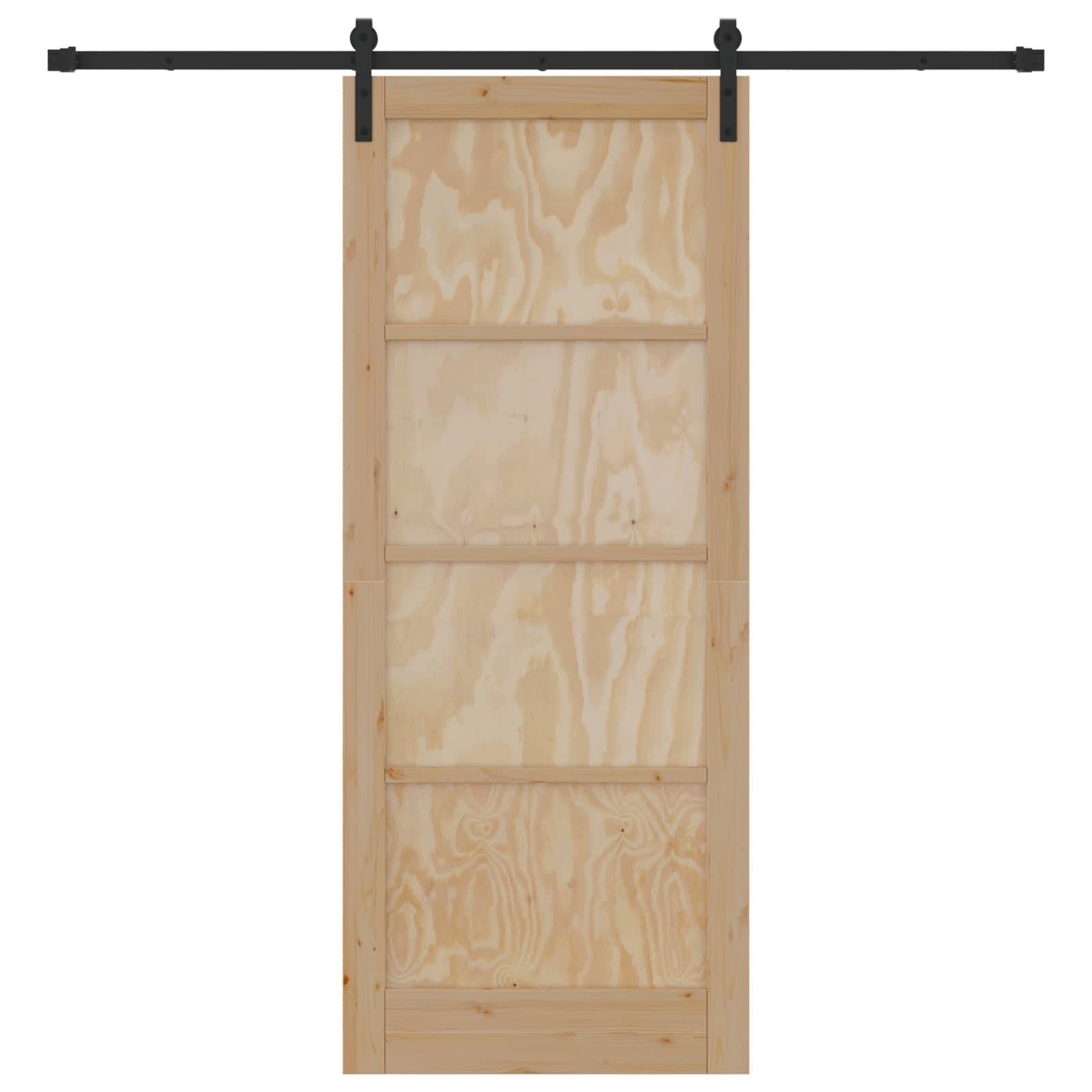 vidaXL Schiebetür Natur 86 x 211 cm Massives Kiefernholz