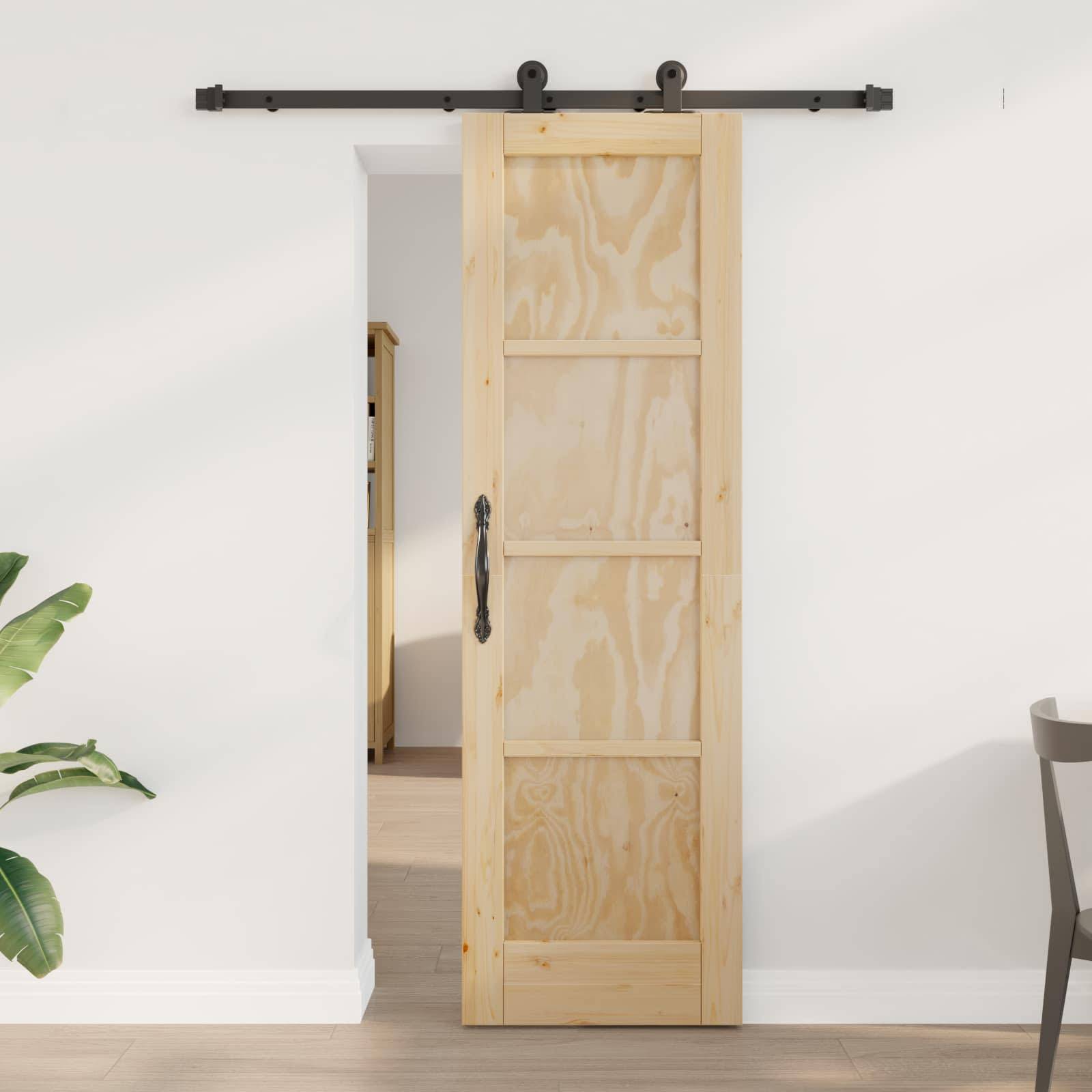 vidaXL Schiebetür ORKDAL Natur 61 x 198,5 cm Massives Kiefernholz
