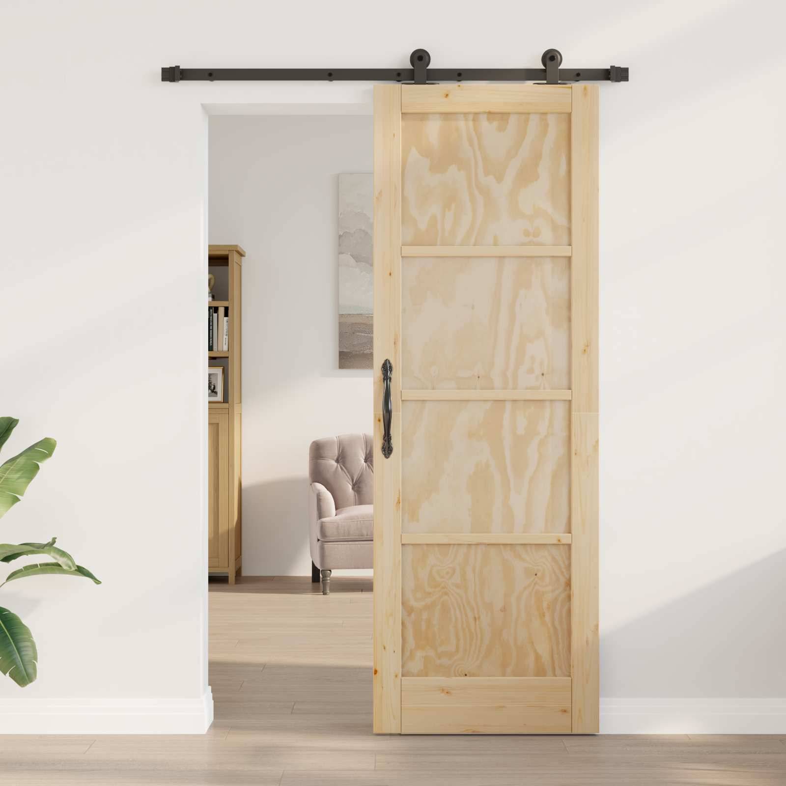 vidaXL Schiebetür ORKDAL Natur 73,5 x 211 cm Massives Kiefernholz