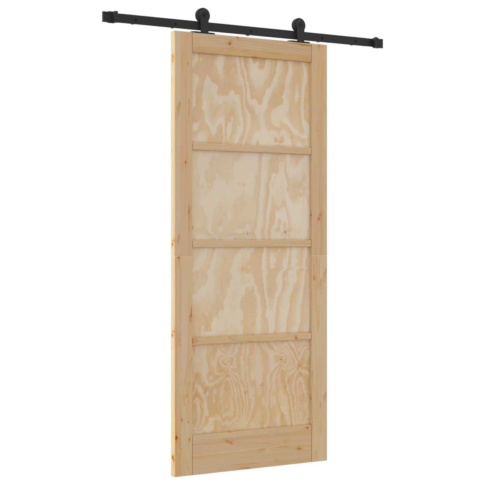 vidaXL Schiebetür ORKDAL Natur 83 x 202 cm Massives Kiefernholz
