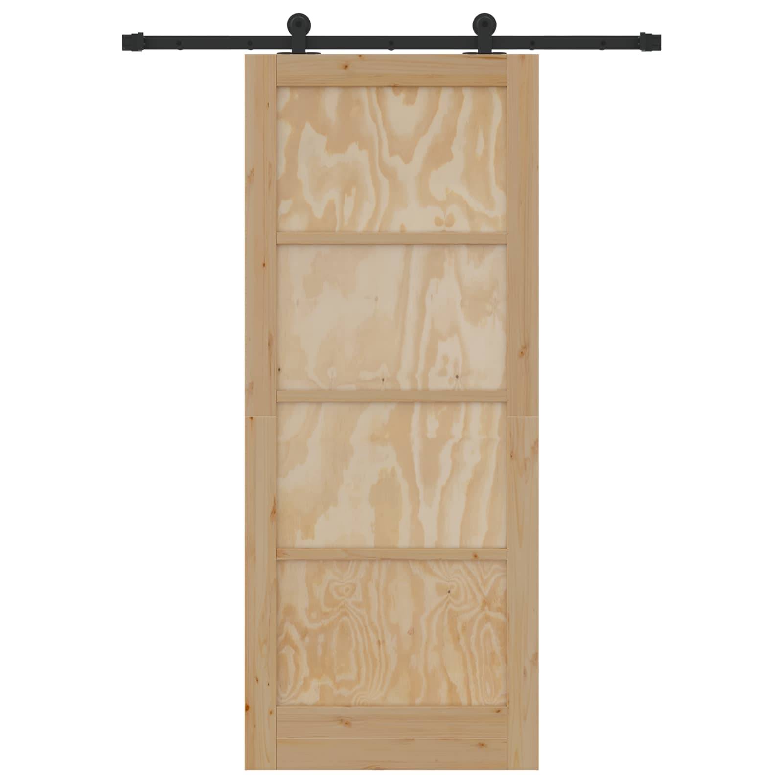 vidaXL Schiebetür ORKDAL Natur 83 x 202 cm Massives Kiefernholz