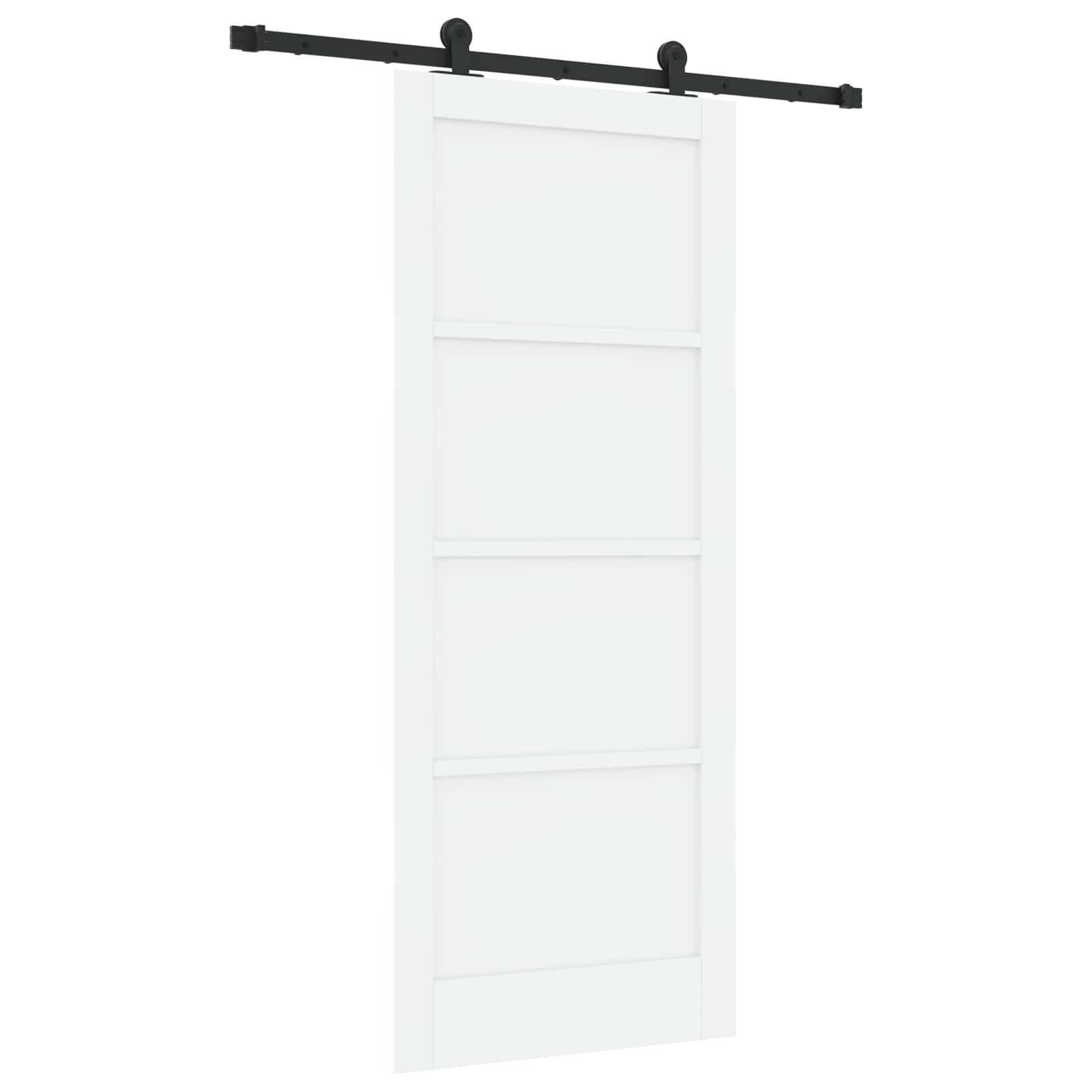vidaXL Schiebetür ORKDAL Weiß 83 x 202 cm Massives Kiefernholz