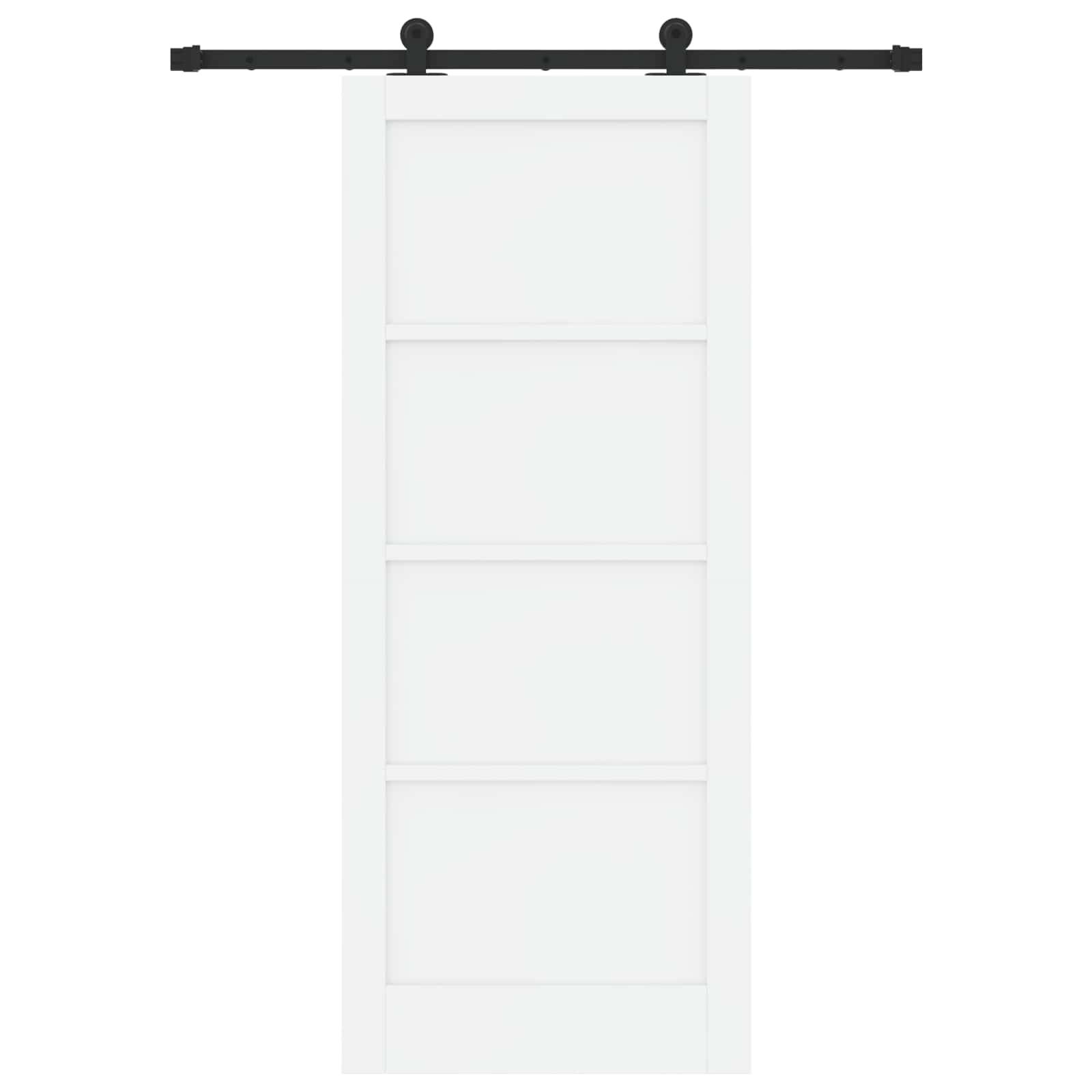 vidaXL Schiebetür ORKDAL Weiß 83 x 202 cm Massives Kiefernholz
