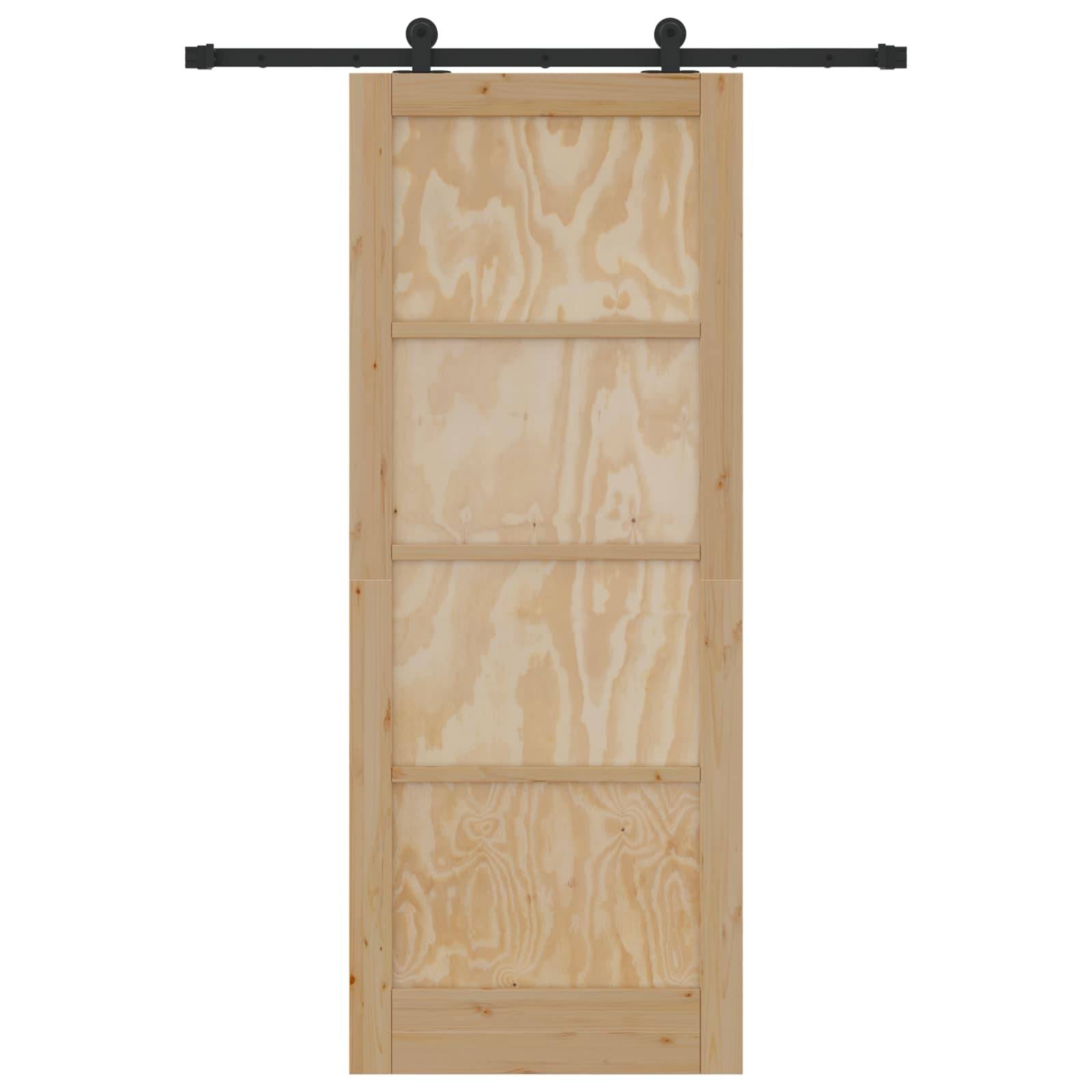 vidaXL Schiebetür ORKDAL Natur 83 x 211 cm Massives Kiefernholz