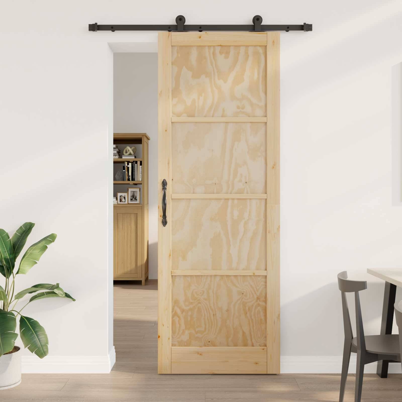 vidaXL Schiebetür ORKDAL Natur 83 x 232 cm Massives Kiefernholz
