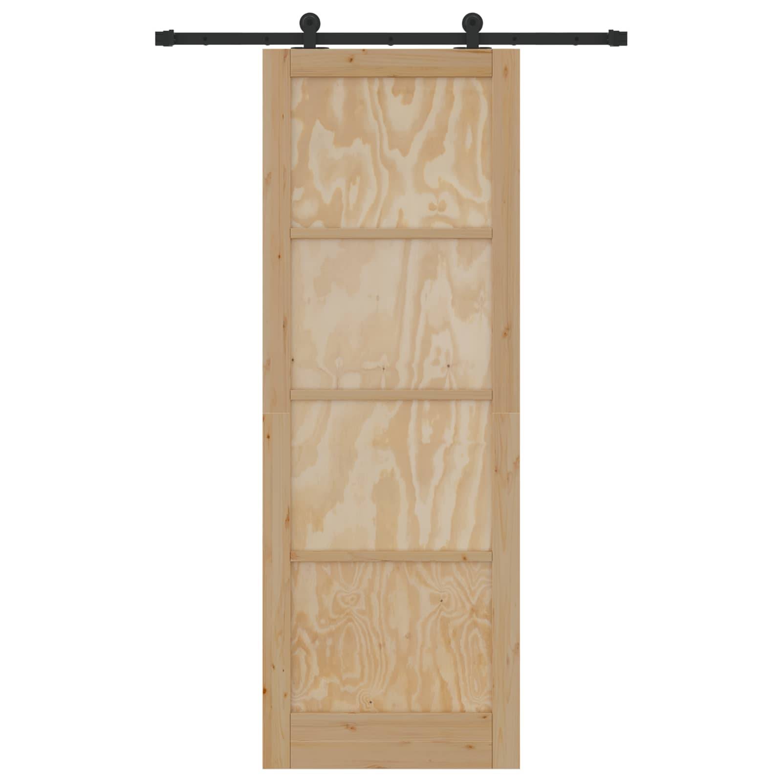 vidaXL Schiebetür ORKDAL Natur 83 x 232 cm Massives Kiefernholz