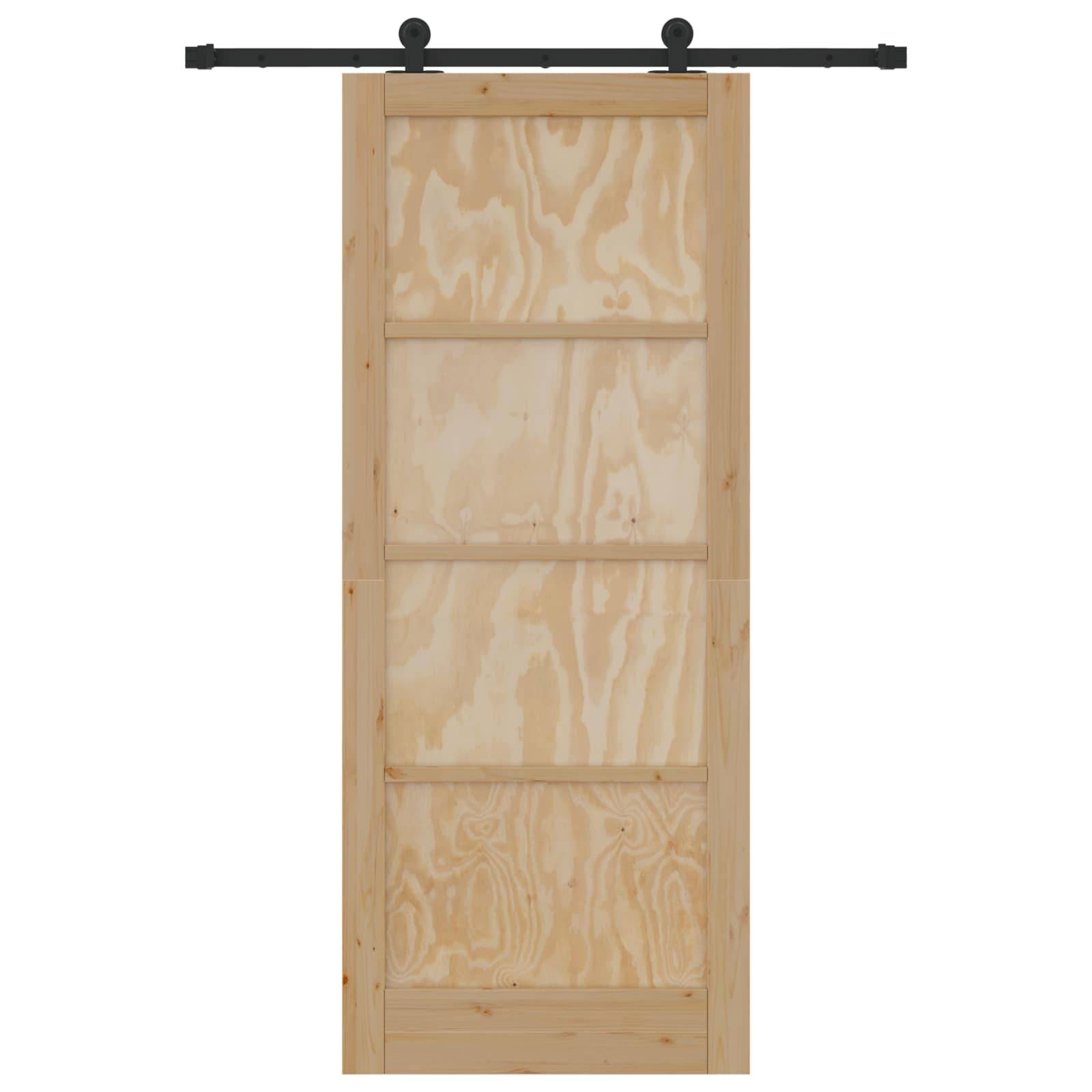 vidaXL Schiebetür ORKDAL Natur 86 x 211 cm Massives Kiefernholz