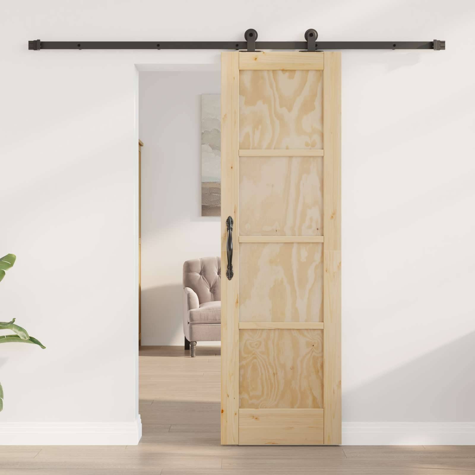 vidaXL Schiebetür ORKDAL Natur 61 x 198,5 cm Massives Kiefernholz