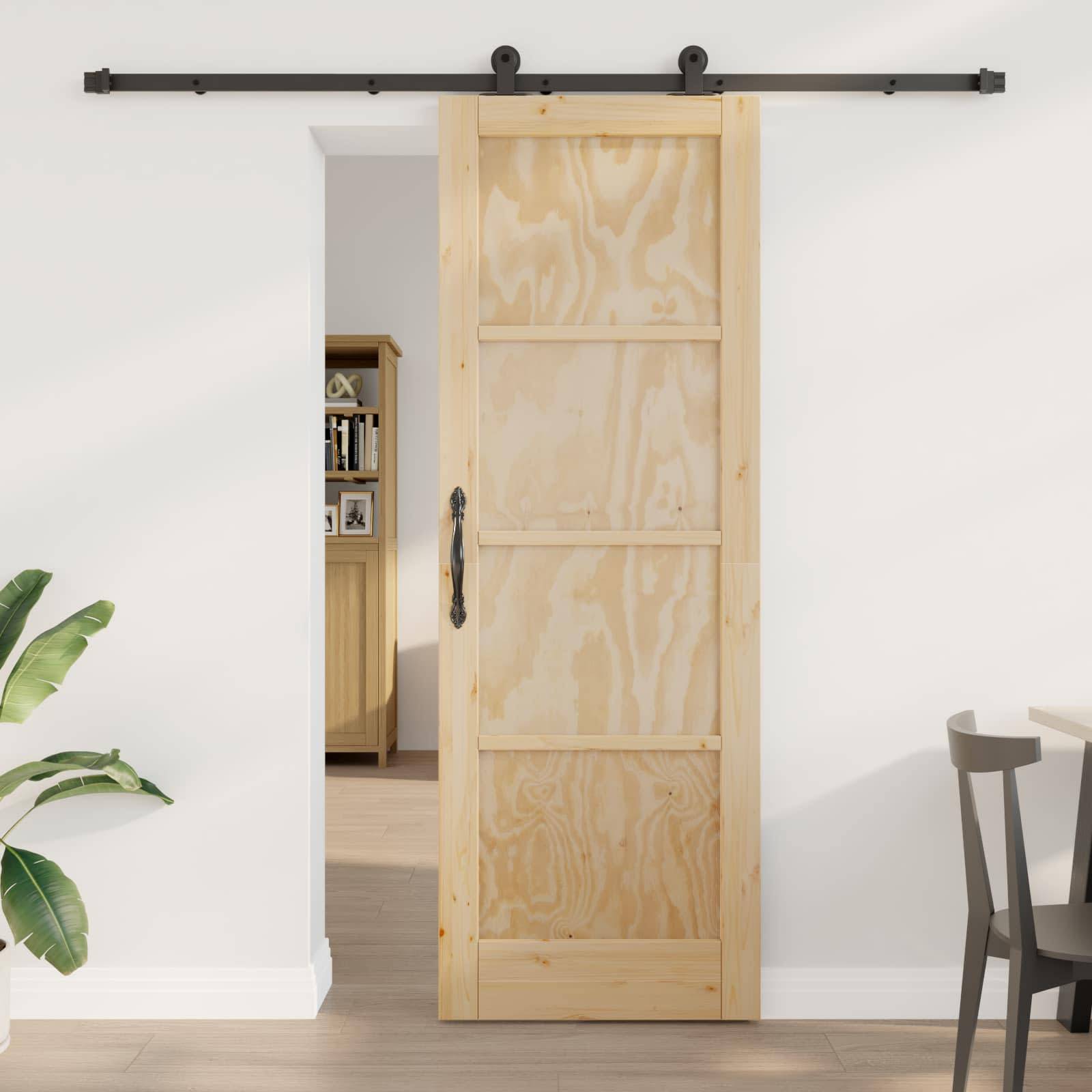 vidaXL Schiebetür ORKDAL Natur 73,5 x 211 cm Massives Kiefernholz