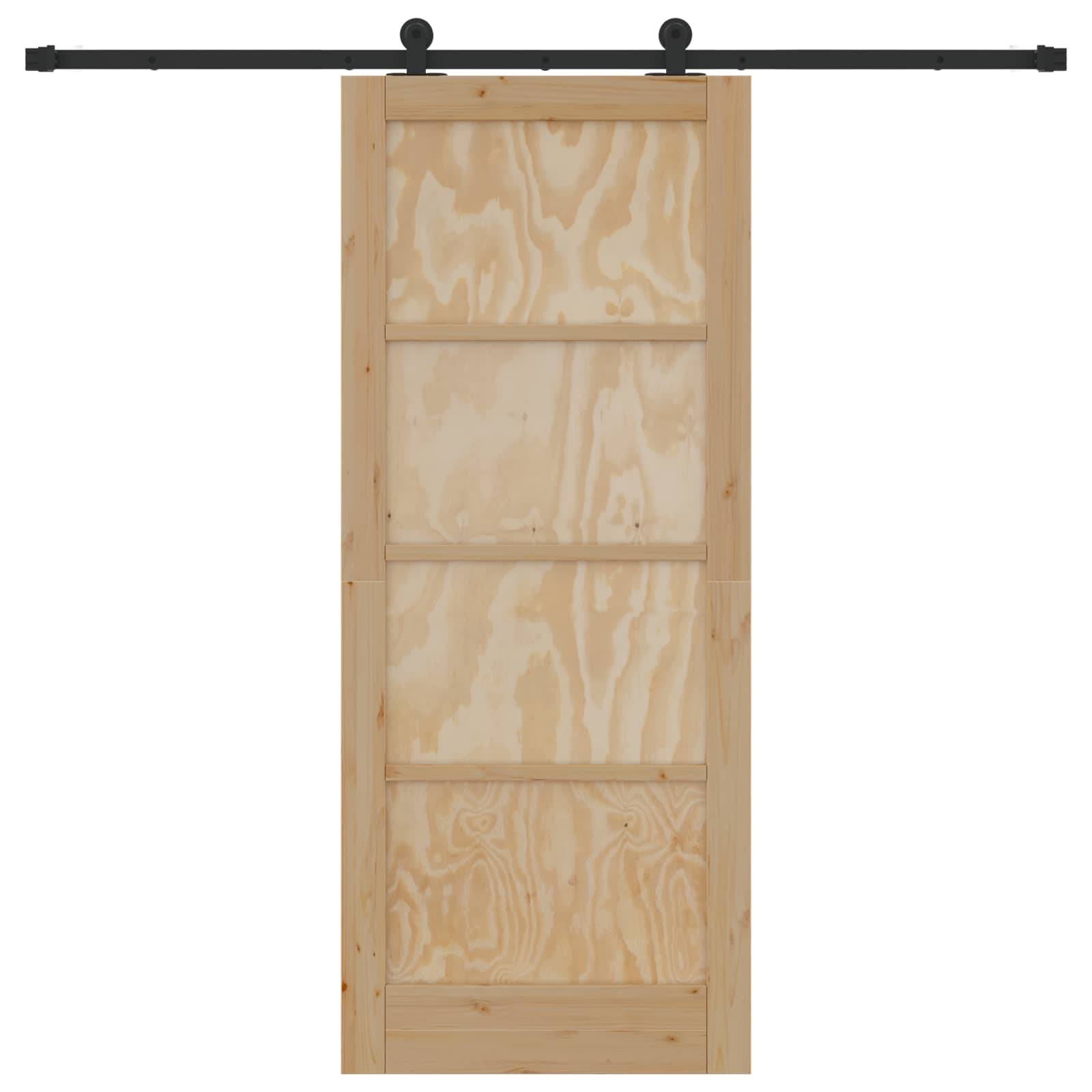vidaXL Schiebetür ORKDAL Natur 83 x 202 cm Massives Kiefernholz